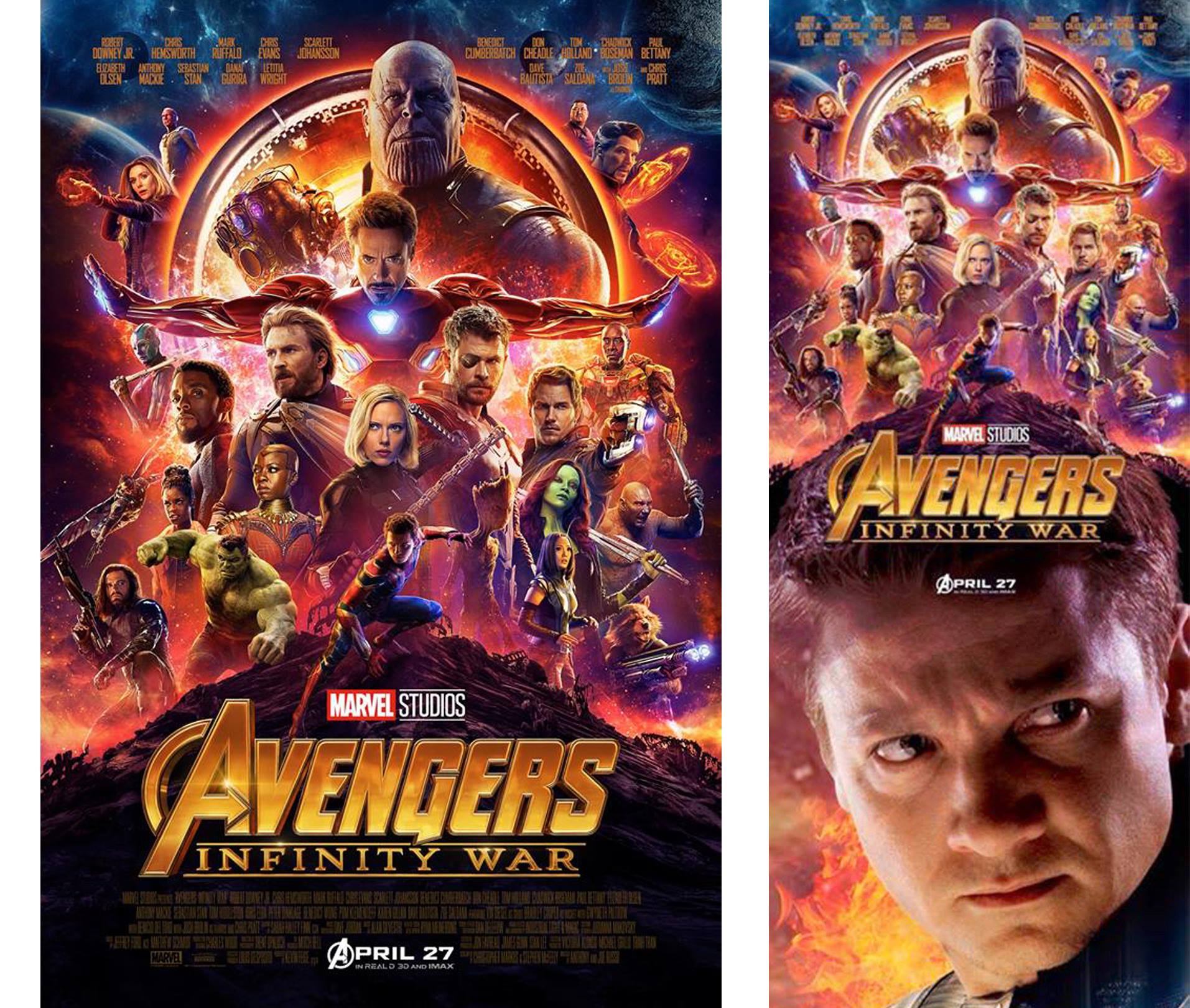 Fan's edited Infinity War IMAX poster with Hawkeye and Ant-Man