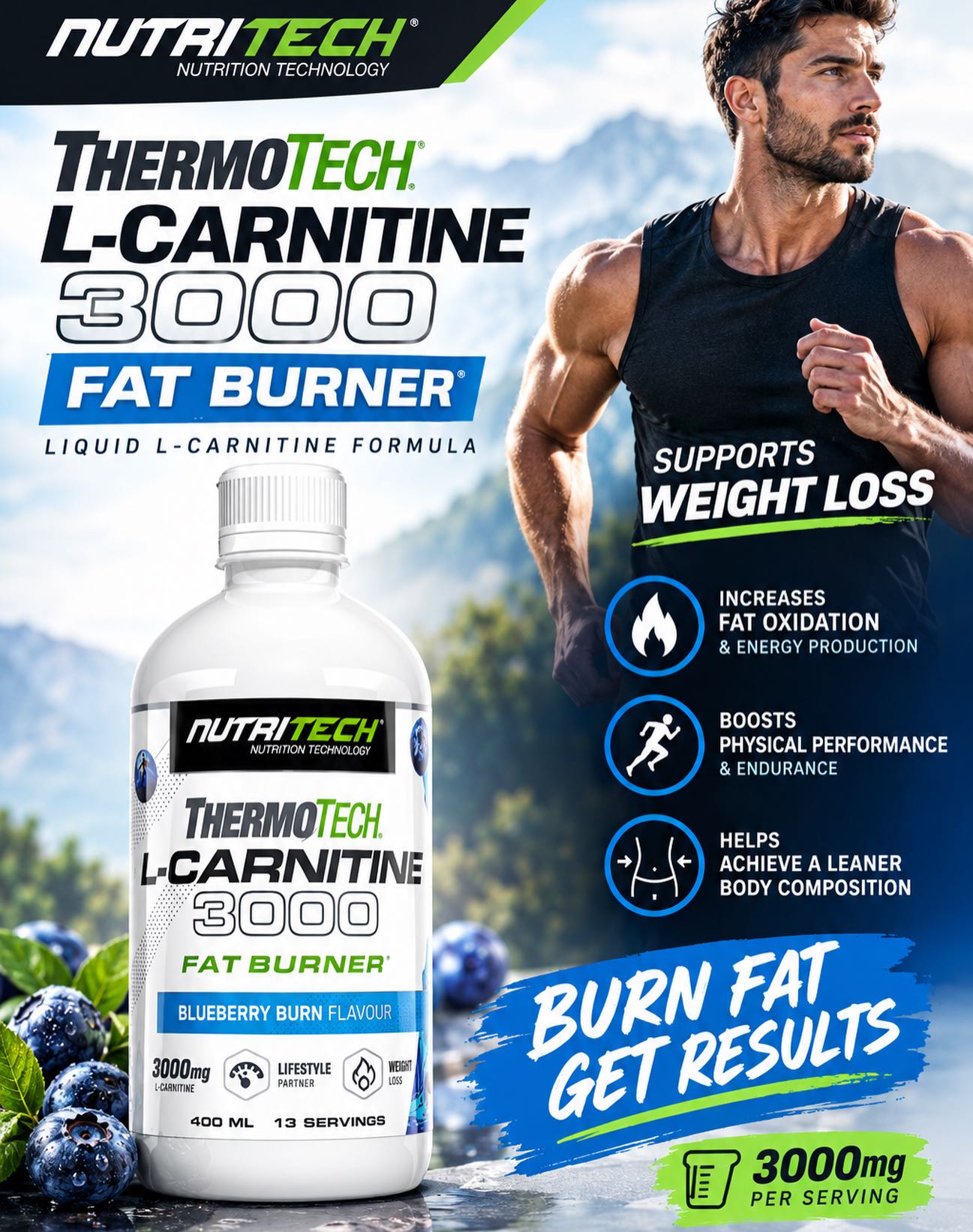 Nutritech liquid L-Carnitine 3000mg for weight loss