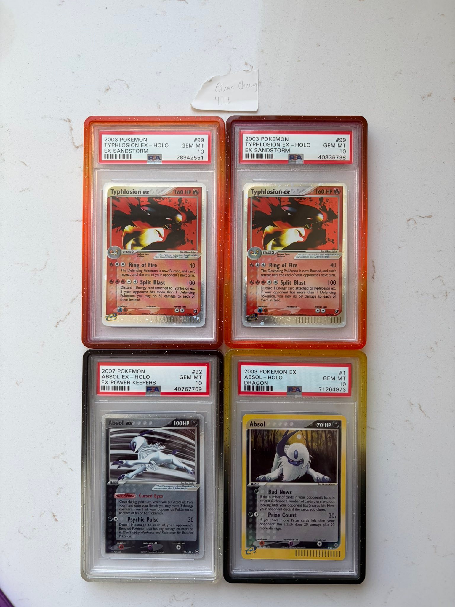 Typhlosion EX Sandstorm PSA 10- 4850 each Absol EX Power Keepers 