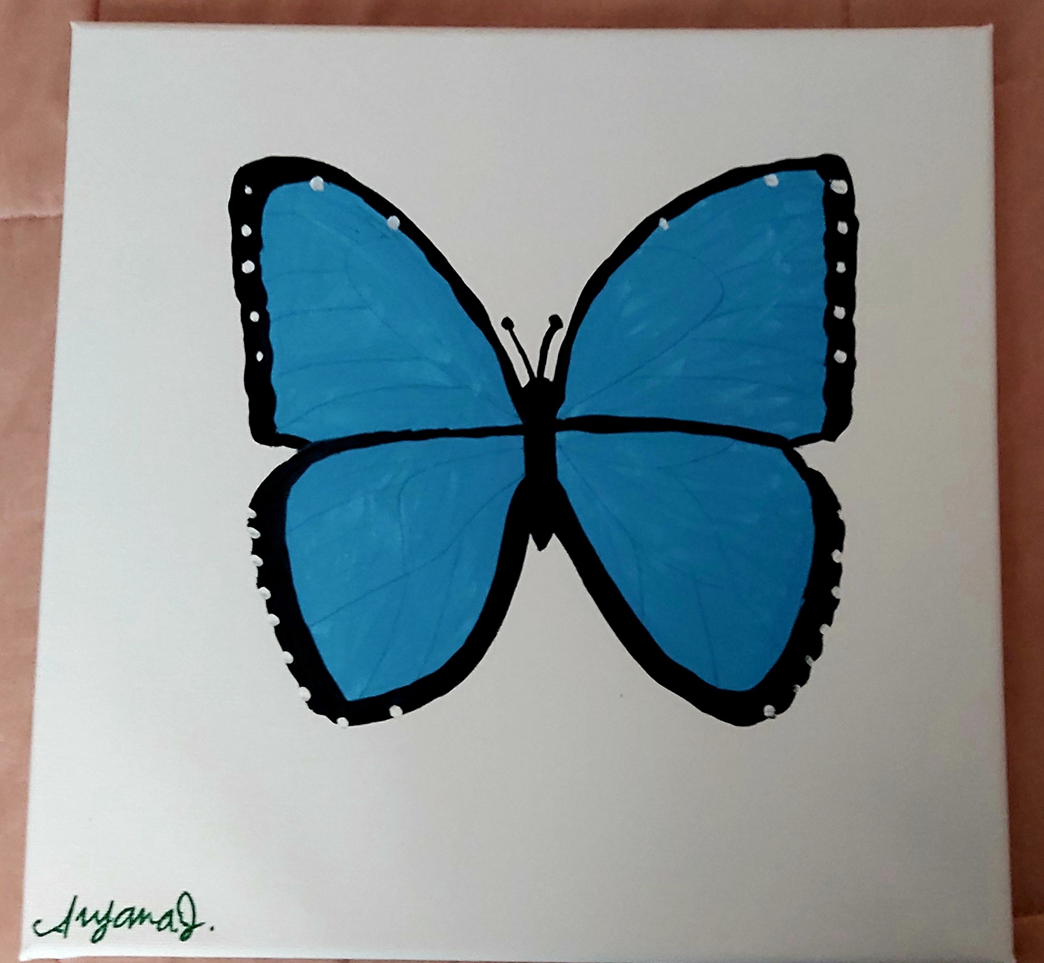 Blue Morpho Butterfly Painting