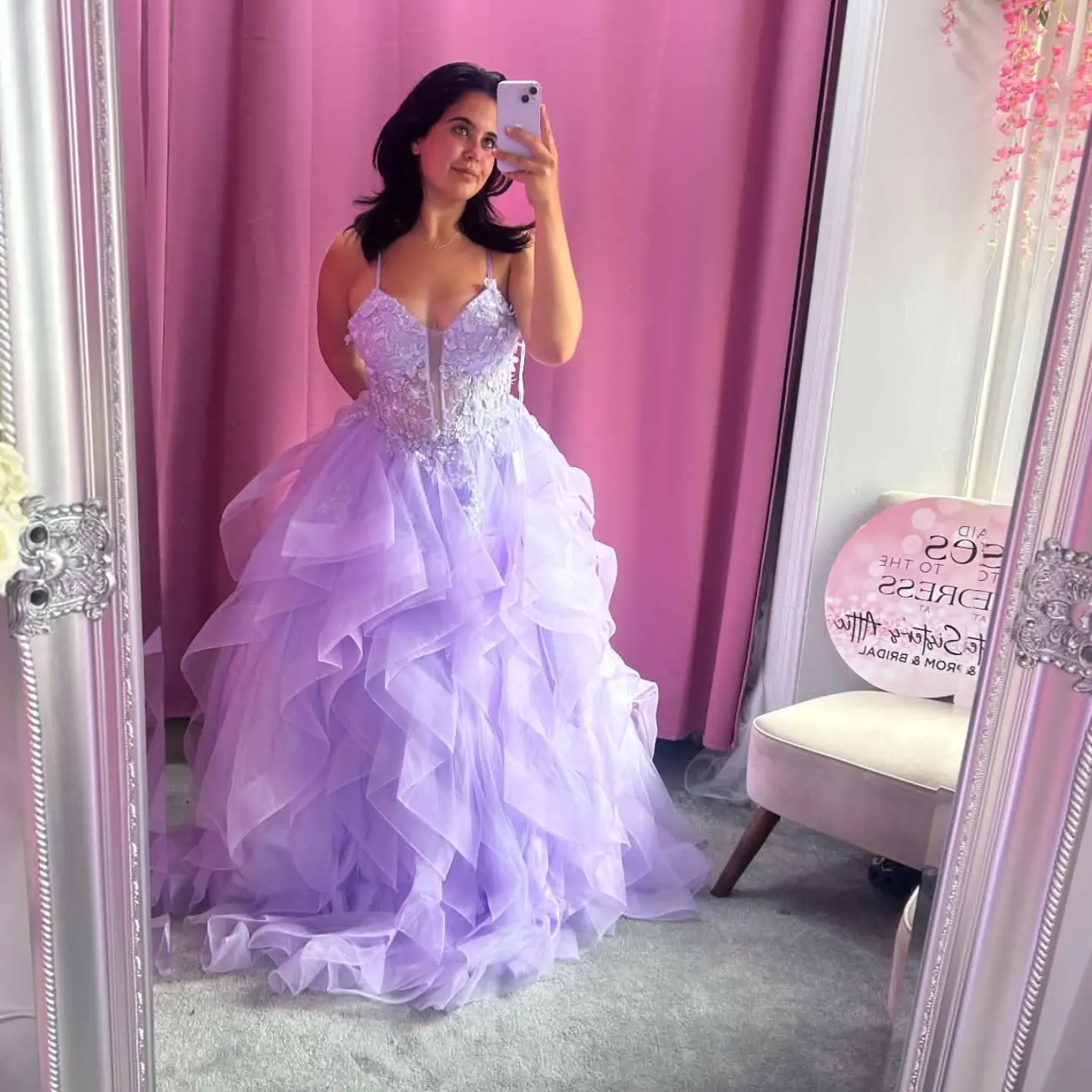 Daughter beau tries new dresses for 20th birthday