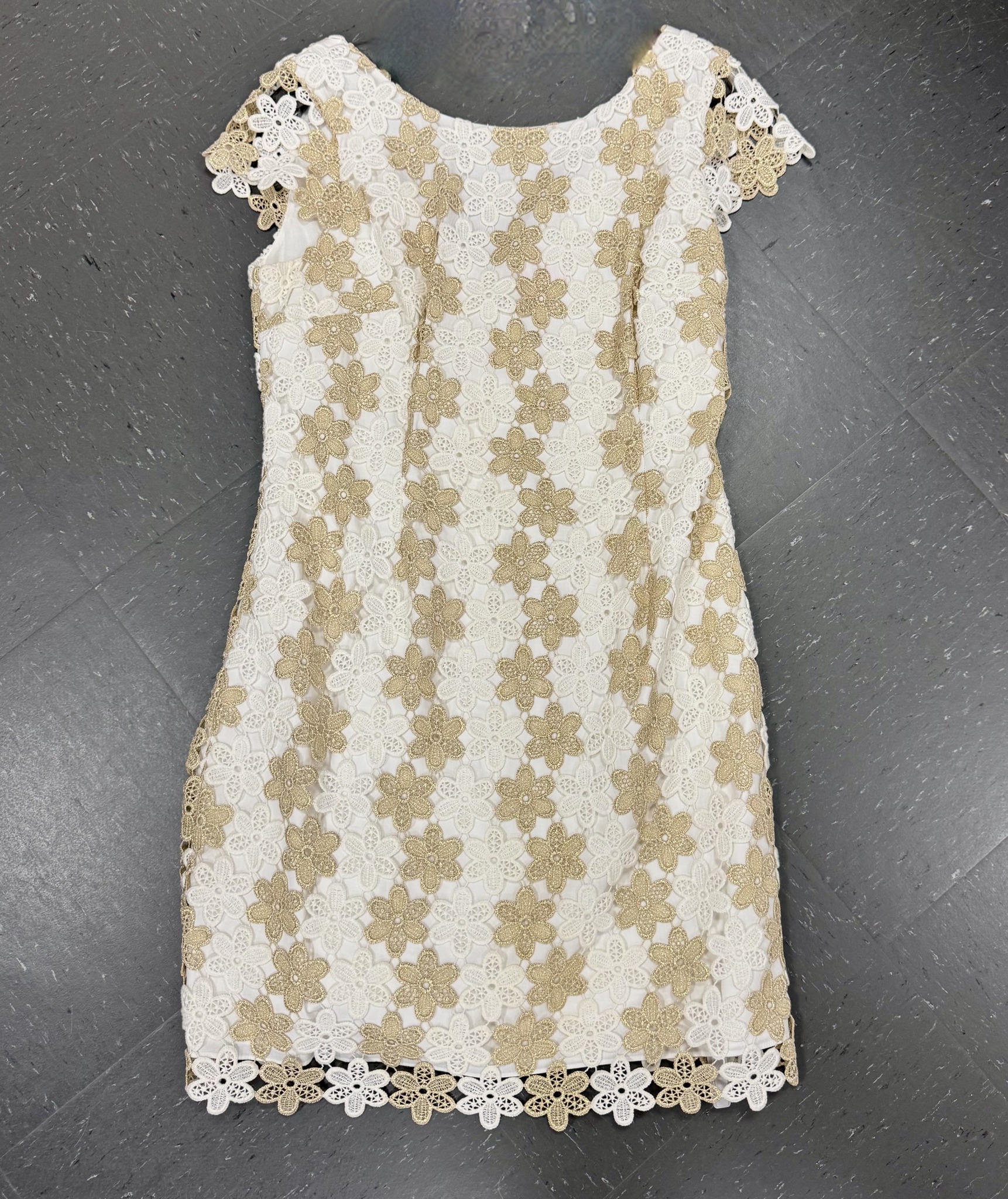 white and gold lilly dress Charity reality-2020
