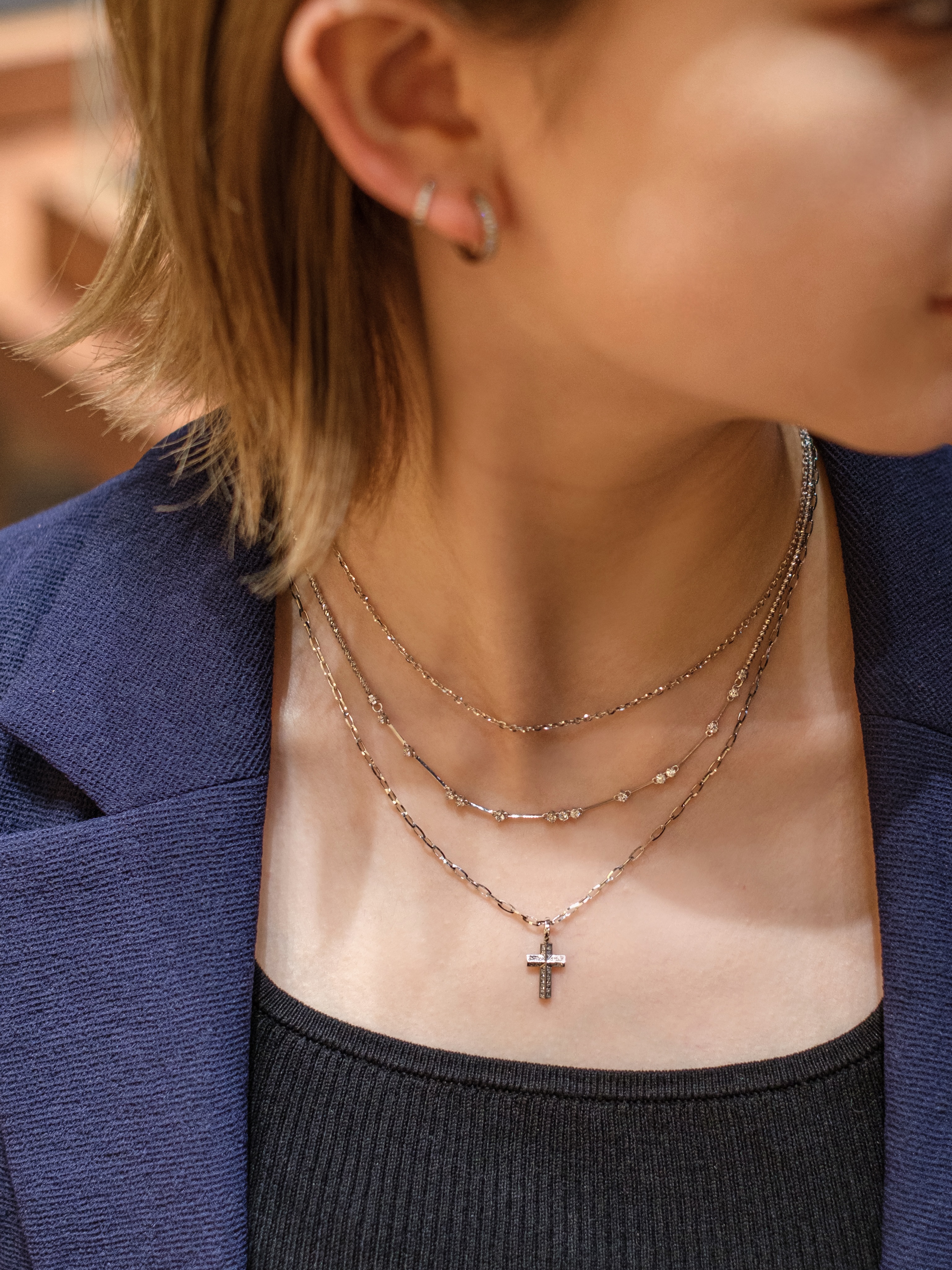 SJX - DIAMOND MEDAI MARIA CHARM×GLITTER NECKLACE 人気の組み合わせ
