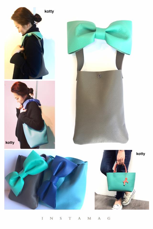 kotty 新作のご紹介 明日より販売いたします 大人可愛い ワンショルダーリボンバッグ 2サイズ展開です 新色 エメラルドグリーンも加わり 17色のカラーから お好きなお色でお作りいただけます kotty商品は全て本革です 天然皮革ならではの風合いと