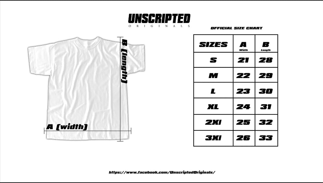 The measurements on the size chart... - Unscripted Originals