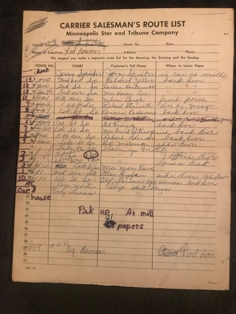 Familiar names from 1972 found in old papers