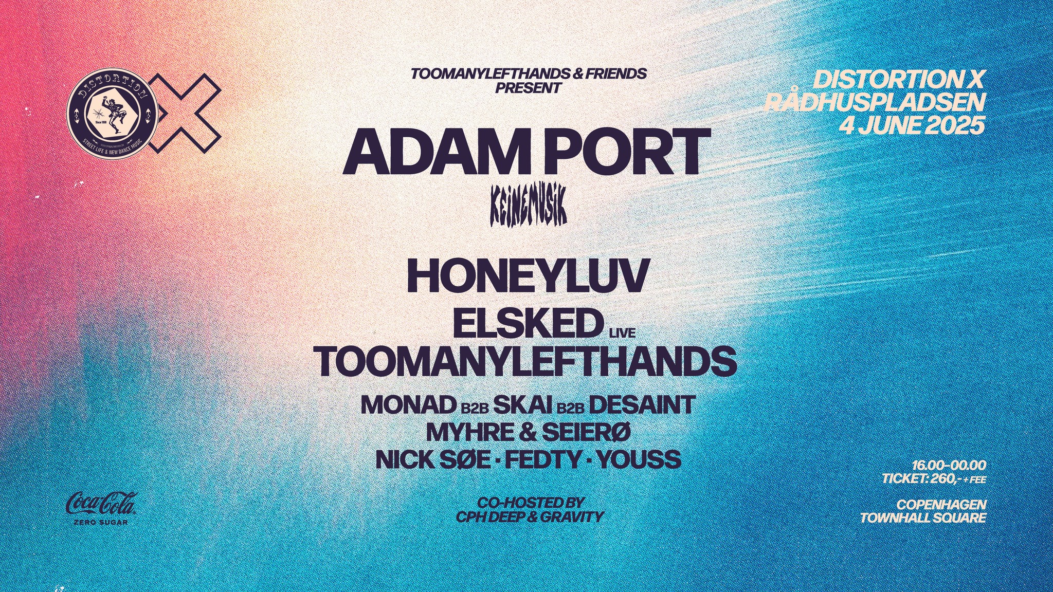 Distortion X Rådhuspladsen – Adam Port (Keinemusik), Honeyluv + More!