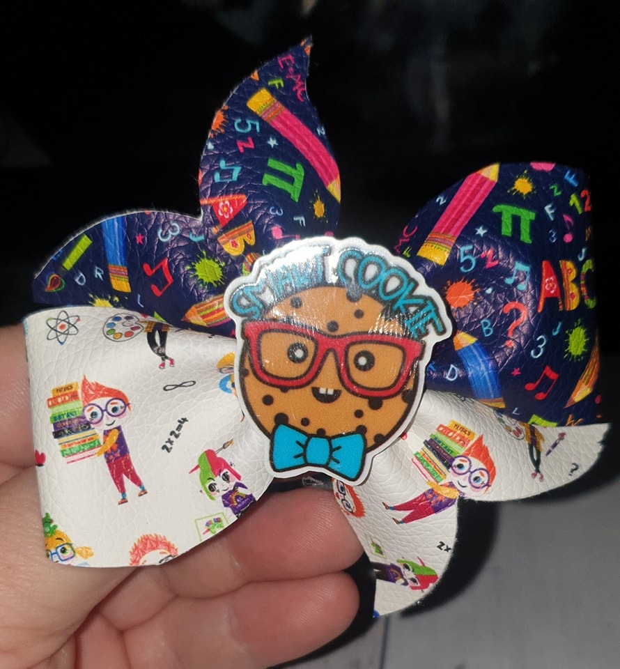 First grade school themed hair bows