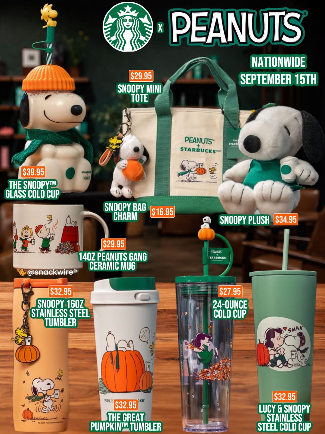 Starbucks x Peanuts is officially coming September 15th! Starbucks