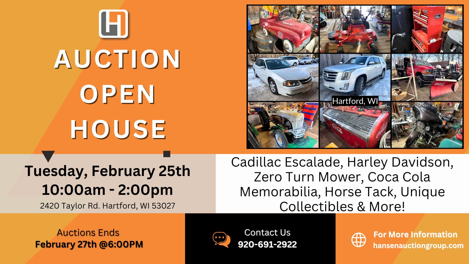Open House and Auction Preview | Hartford, WI Auction