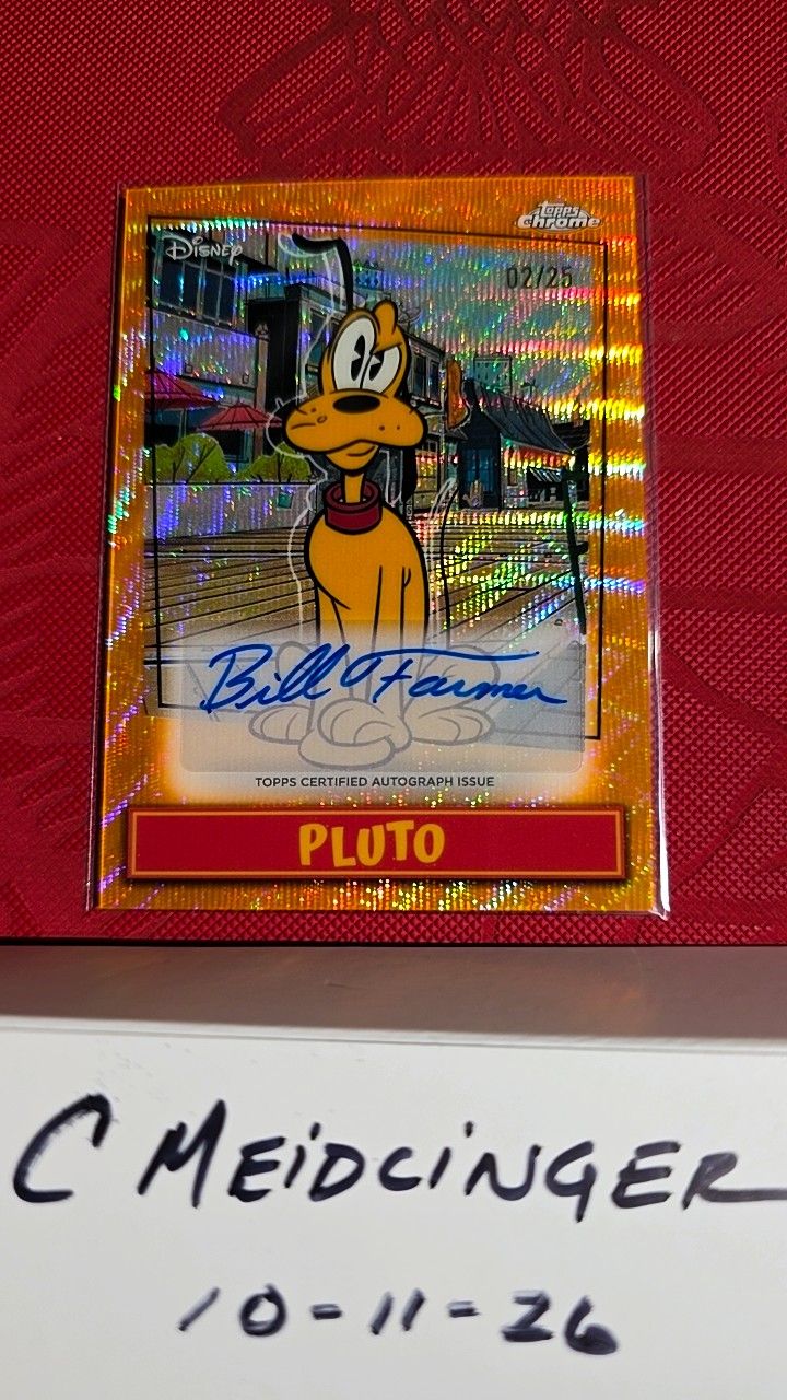 Topps Disney Neon Pluto #02/25 Signed by: Bill Farmer $500.00