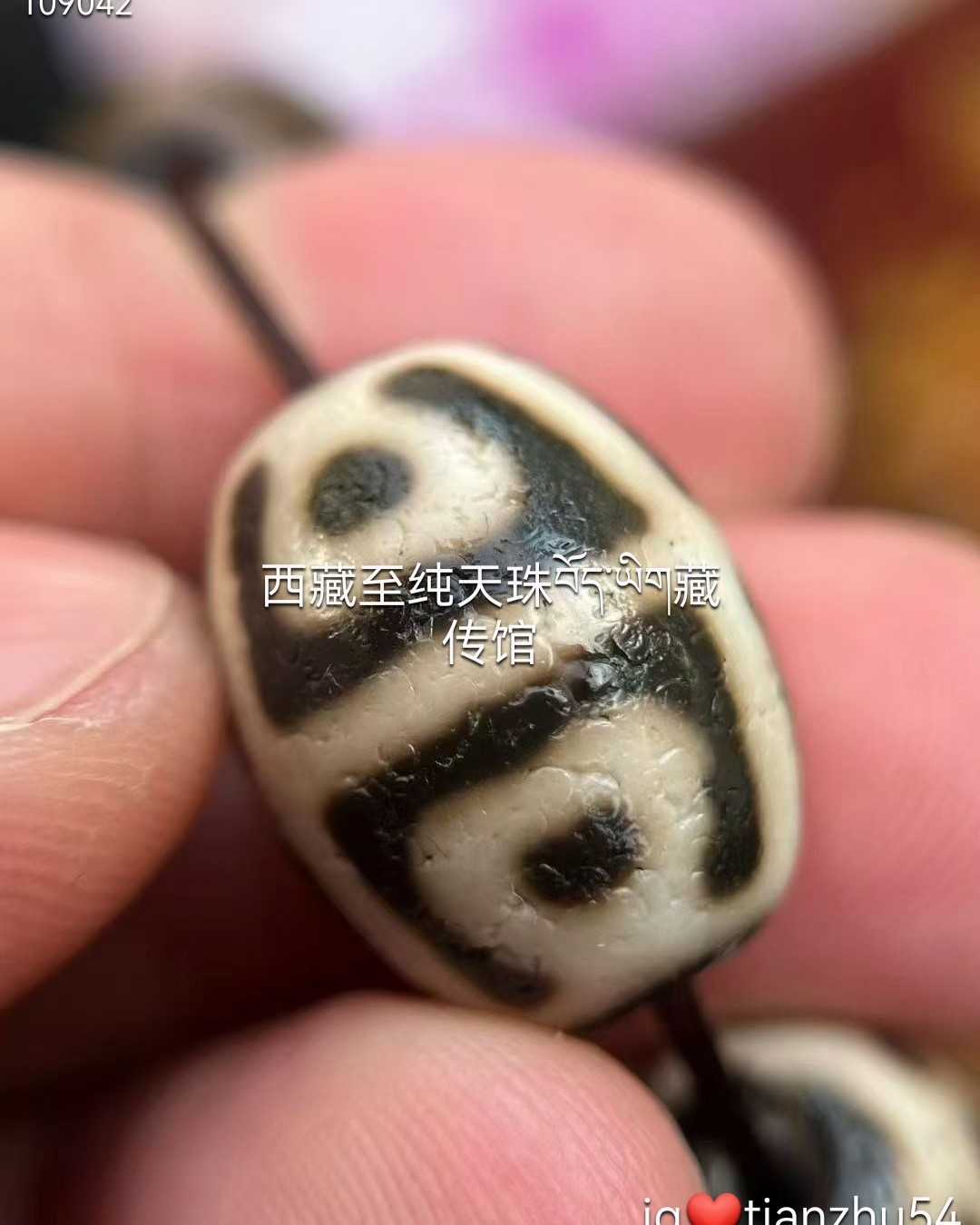 朱砂21眼天珠珠子老气爆🈵️朱砂尺寸：12x49mm 二十一眼天珠：法力增加
