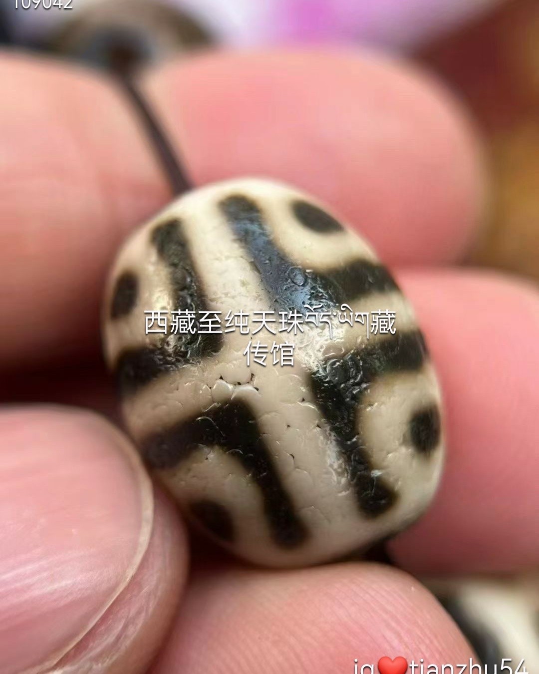 朱砂21眼天珠珠子老气爆🈵️朱砂尺寸：12x49mm 二十一眼天珠：法力增加