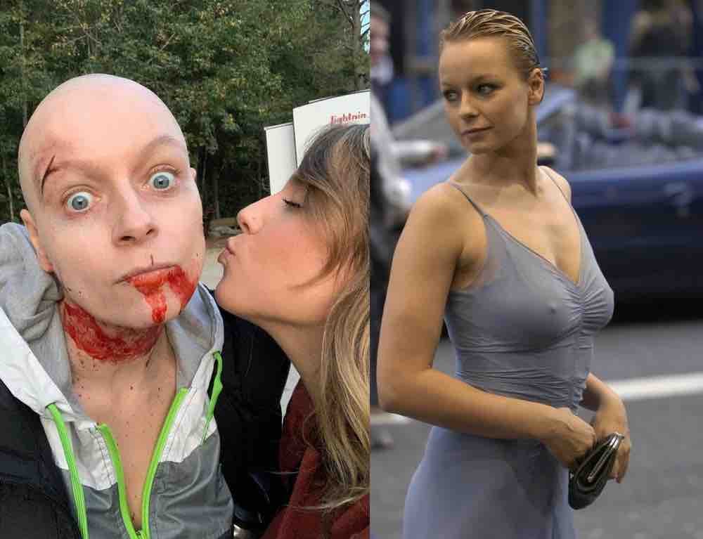 who is the lady in the white dress walking dead Can we get some LOVE- for this great actress- Samantha Morton?! ✨ ✨ 🙂😥🎈💜🤠 ✨ ✨ I LOVE- Samantha Morton- played a badass villain- Alpha- on Dead- ✨ ✨ # PDP-EXPLORE-FALL26