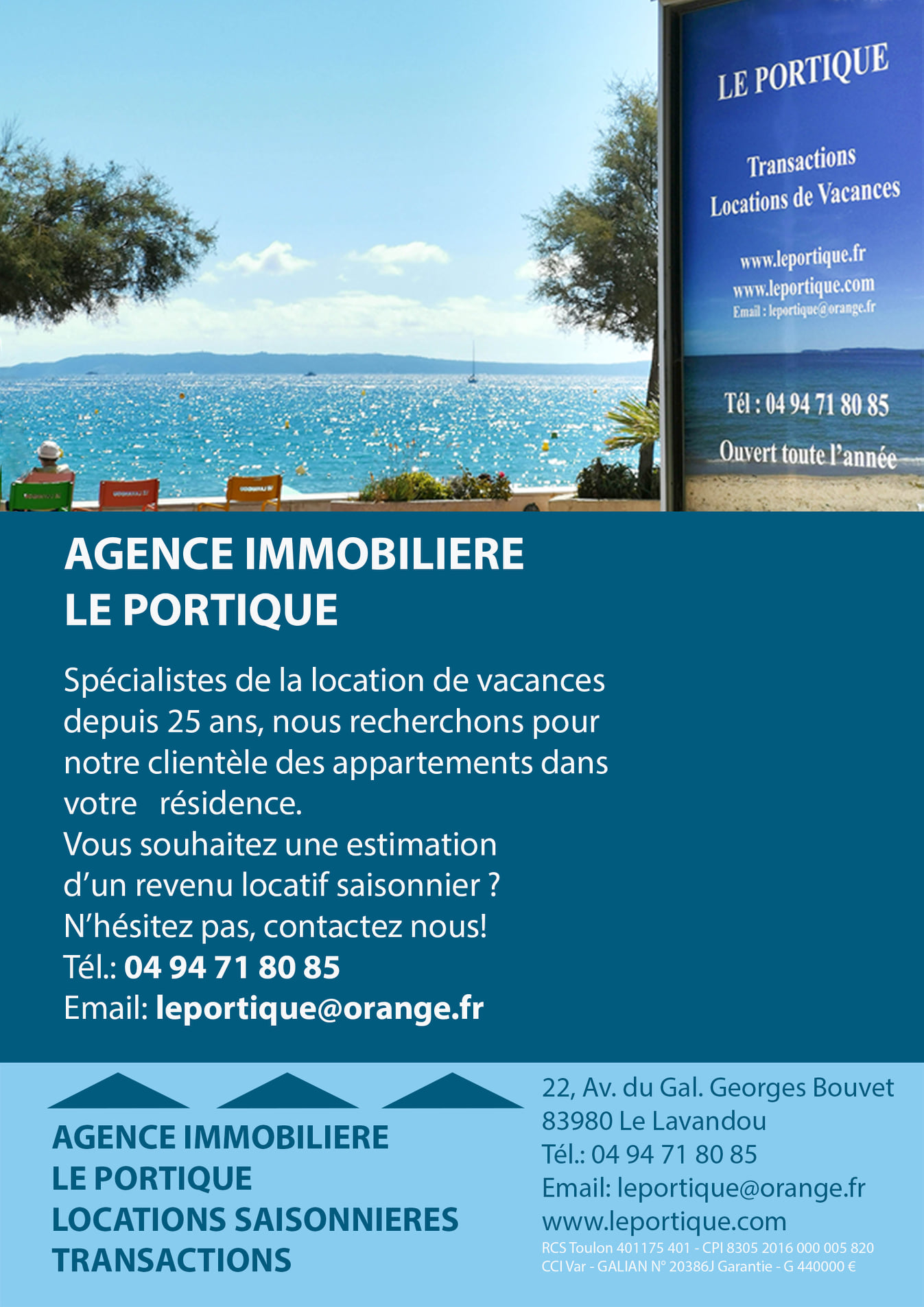 Agence Le Portique Le Lavandou Location Vacances