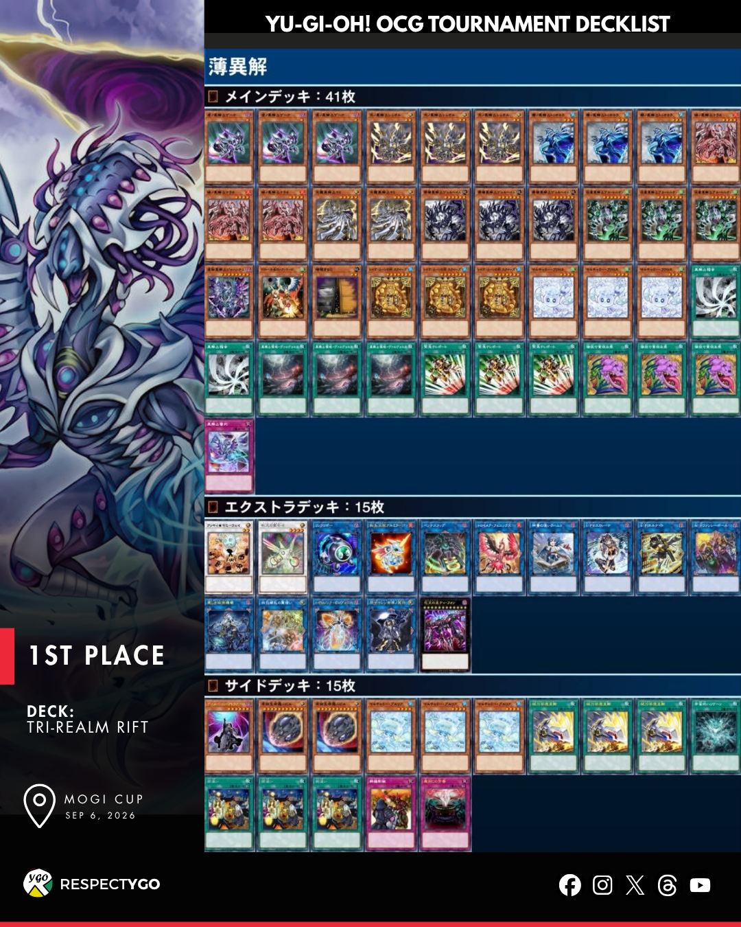 Tri-realm rift decklist 1st place Mogi Cup Sep 2026