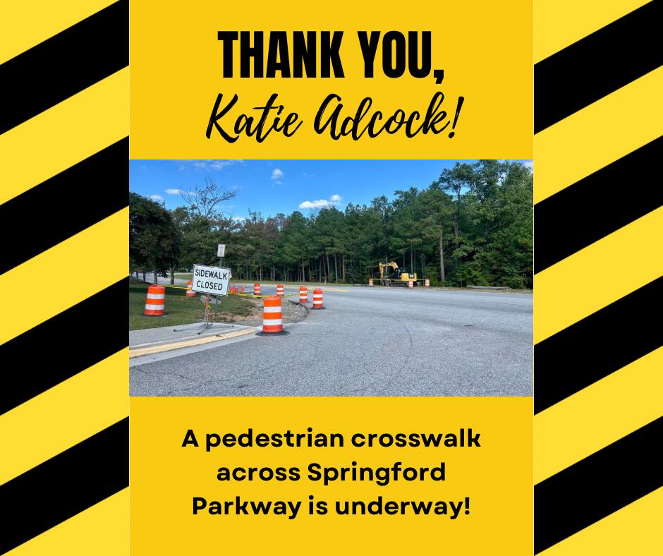 Spring - Exciting news! A new pedestrian crosswalk is being built to ...