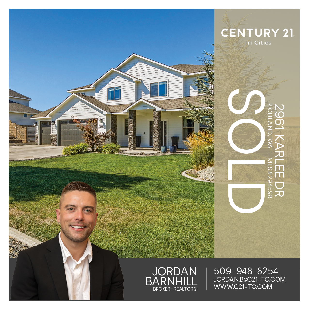 🎉 SOLD in Richland! Congratulations to Jordan Barnhill on the