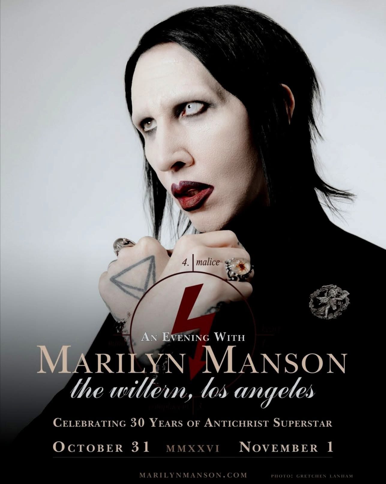 Marilyn Manson announces 30th anniversary concerts for Antichrist 