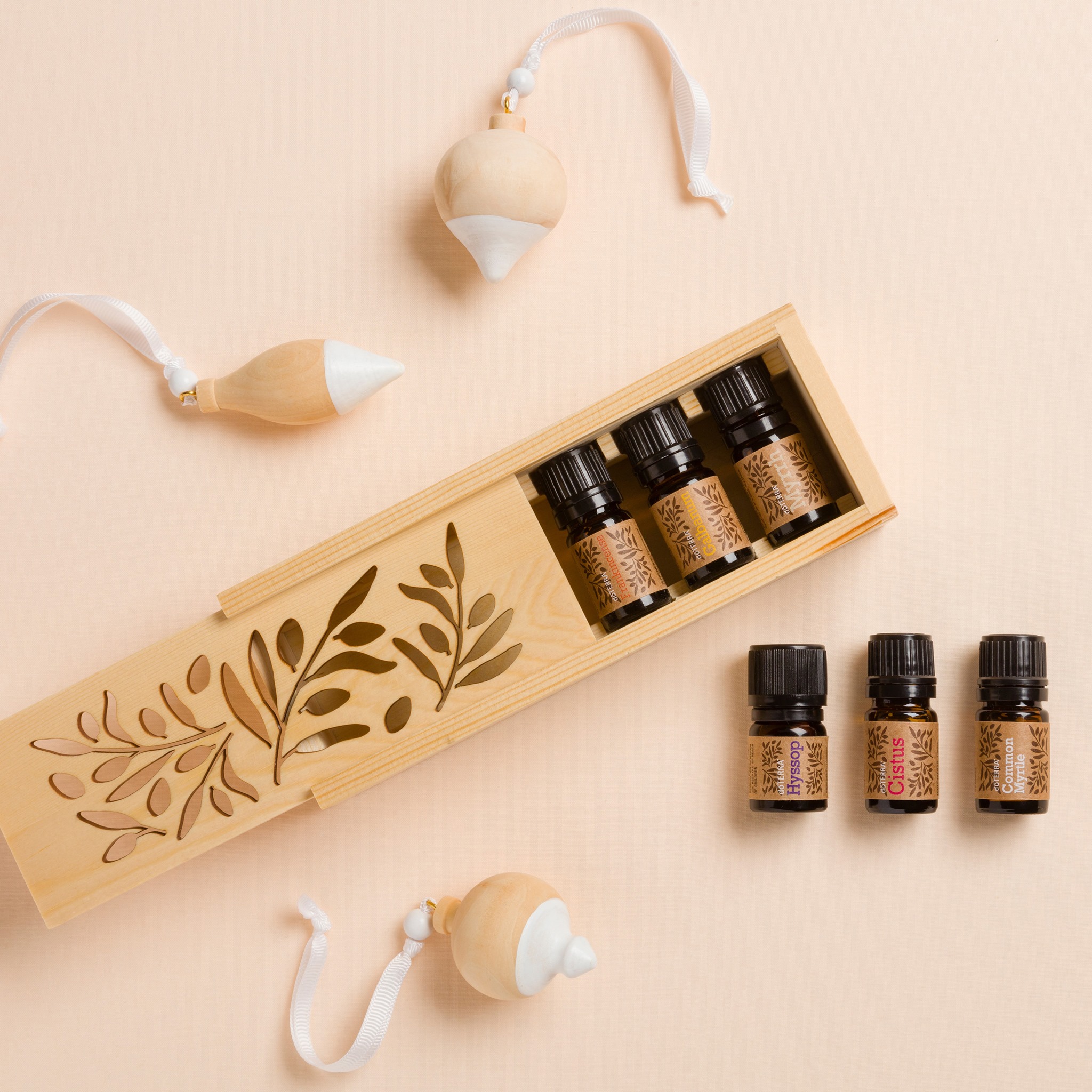 The Ancient Oils collection includes six essential oils used by