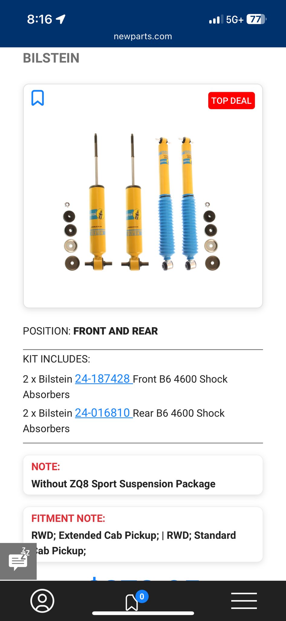 4 shock absorber available. Removed from zp 1006 (softer springs