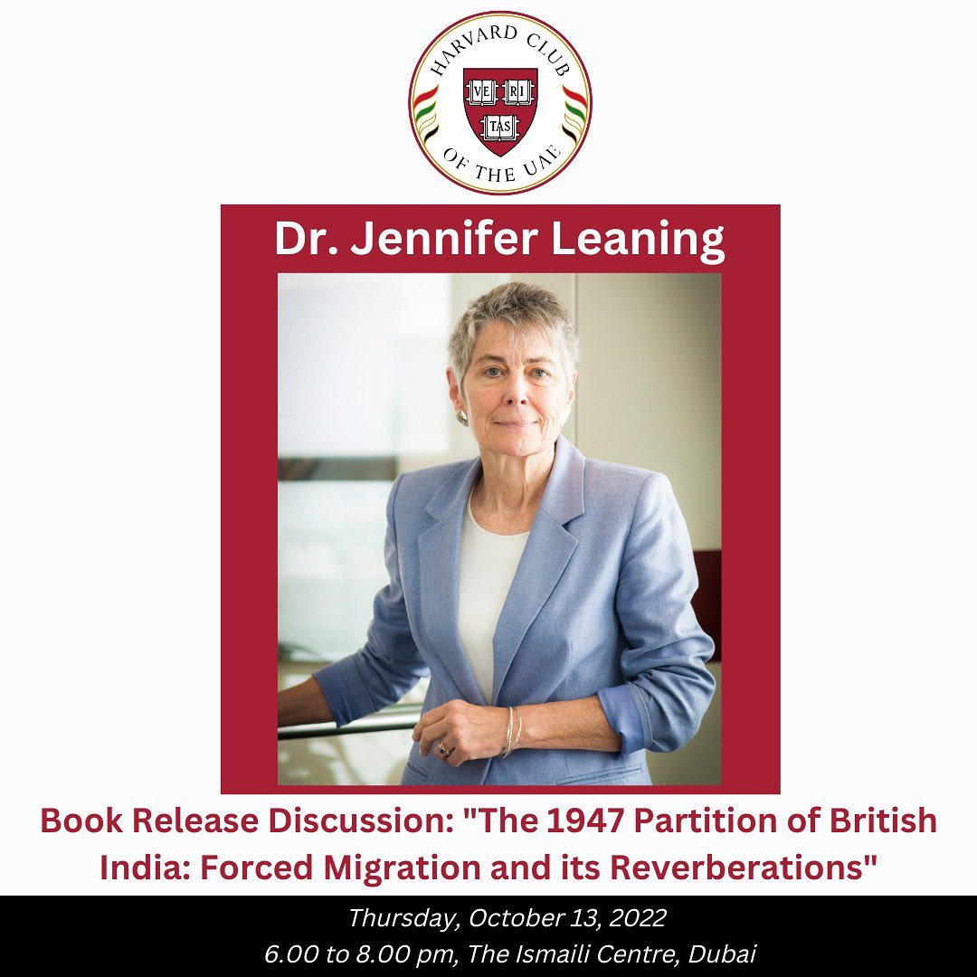 Harvard - Dr. Jennifer Leaning, “The 1947 Partition of British India ...