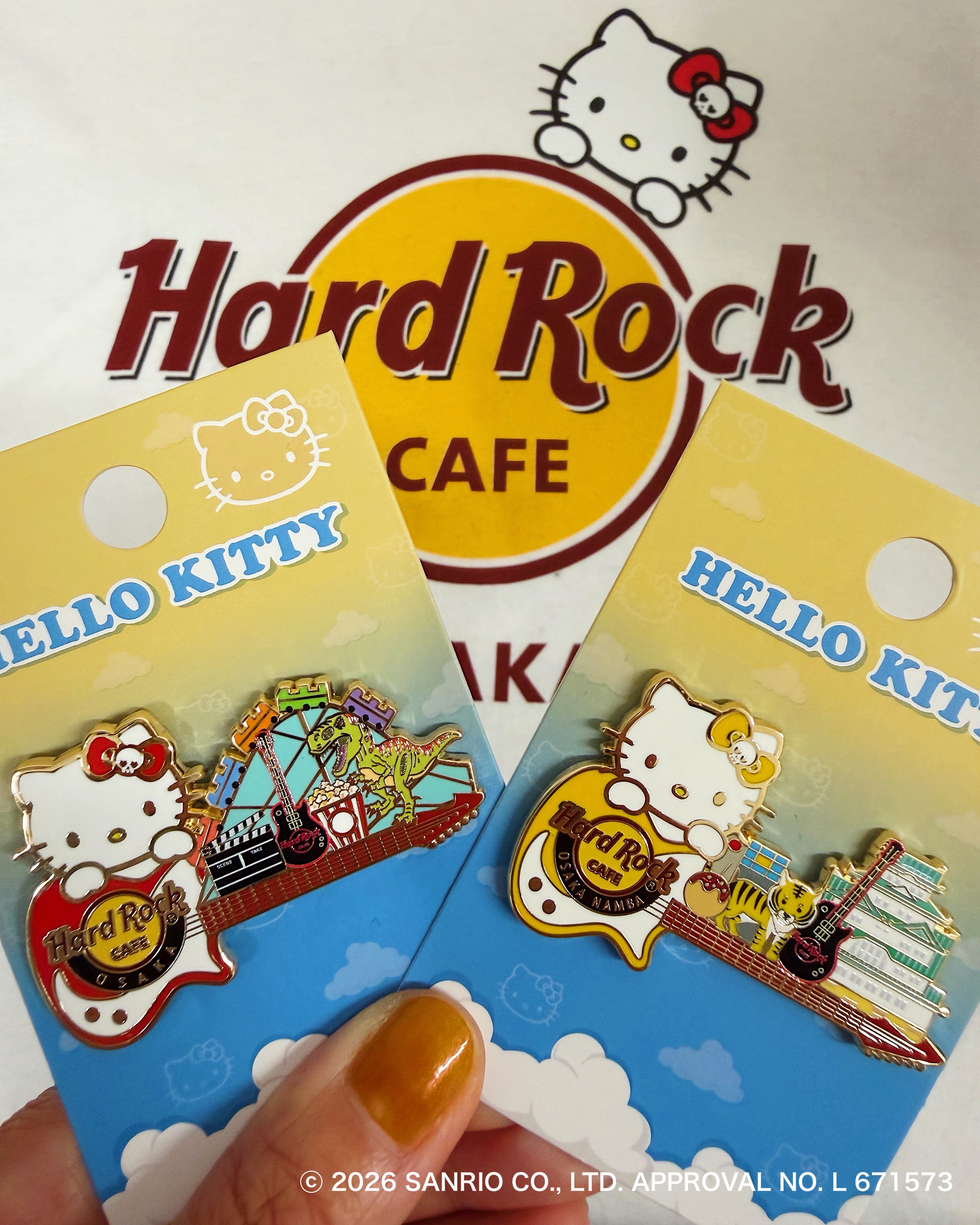 ハードロックカフェ　Hallo Kitty Retrock Pin 5個セット 美術品・アンティーク・コレクション ハードロックカフェ Hallo Kitty