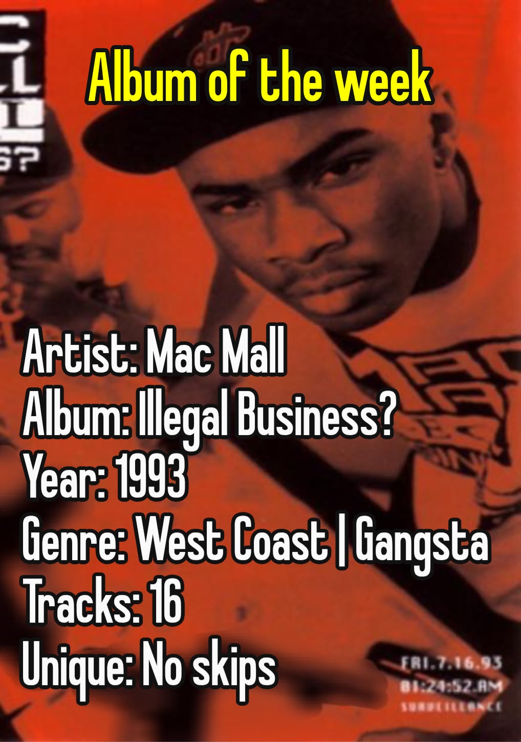 not js West coast but hip hop in general. Illegal Business by Mac