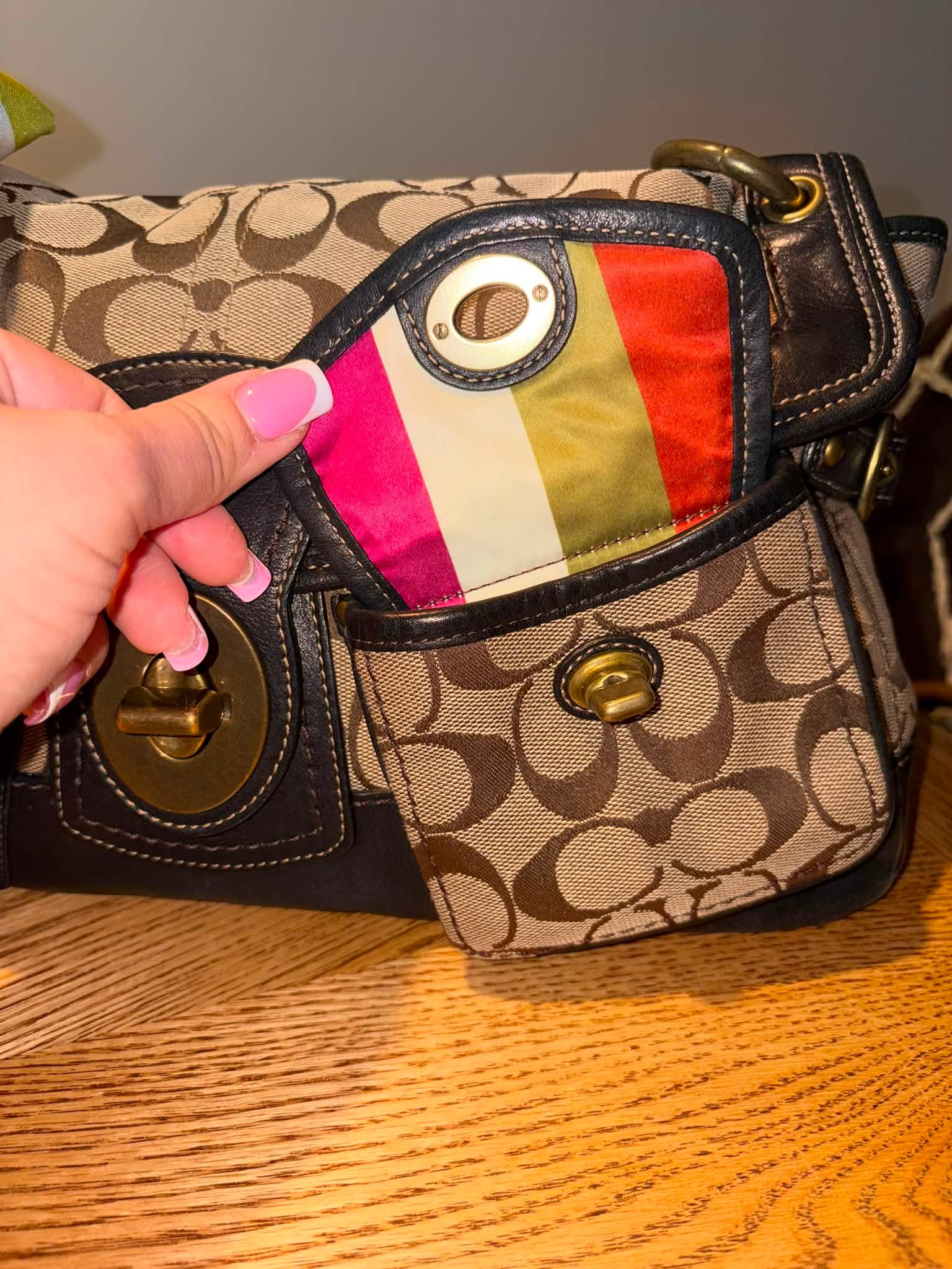 Coach 65th Anniversary Legacy Whiskey Shoulder Bag Brown Leather 