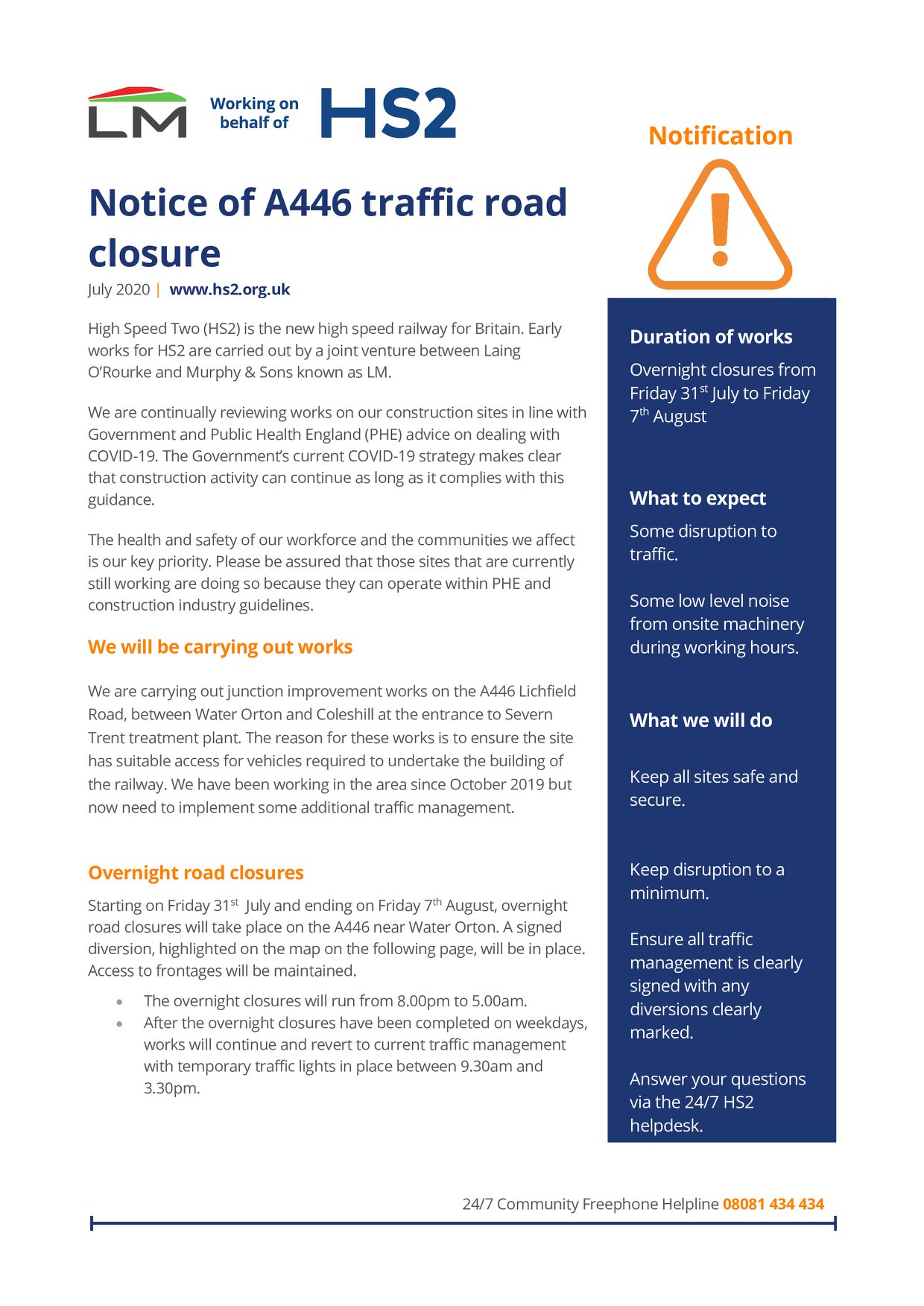Coleshill Hub - HS2 Road Closure Announcement - Starting... | Facebook