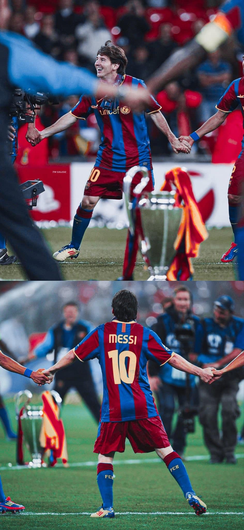 Messi celebrating UCL with Barcelona 🔥