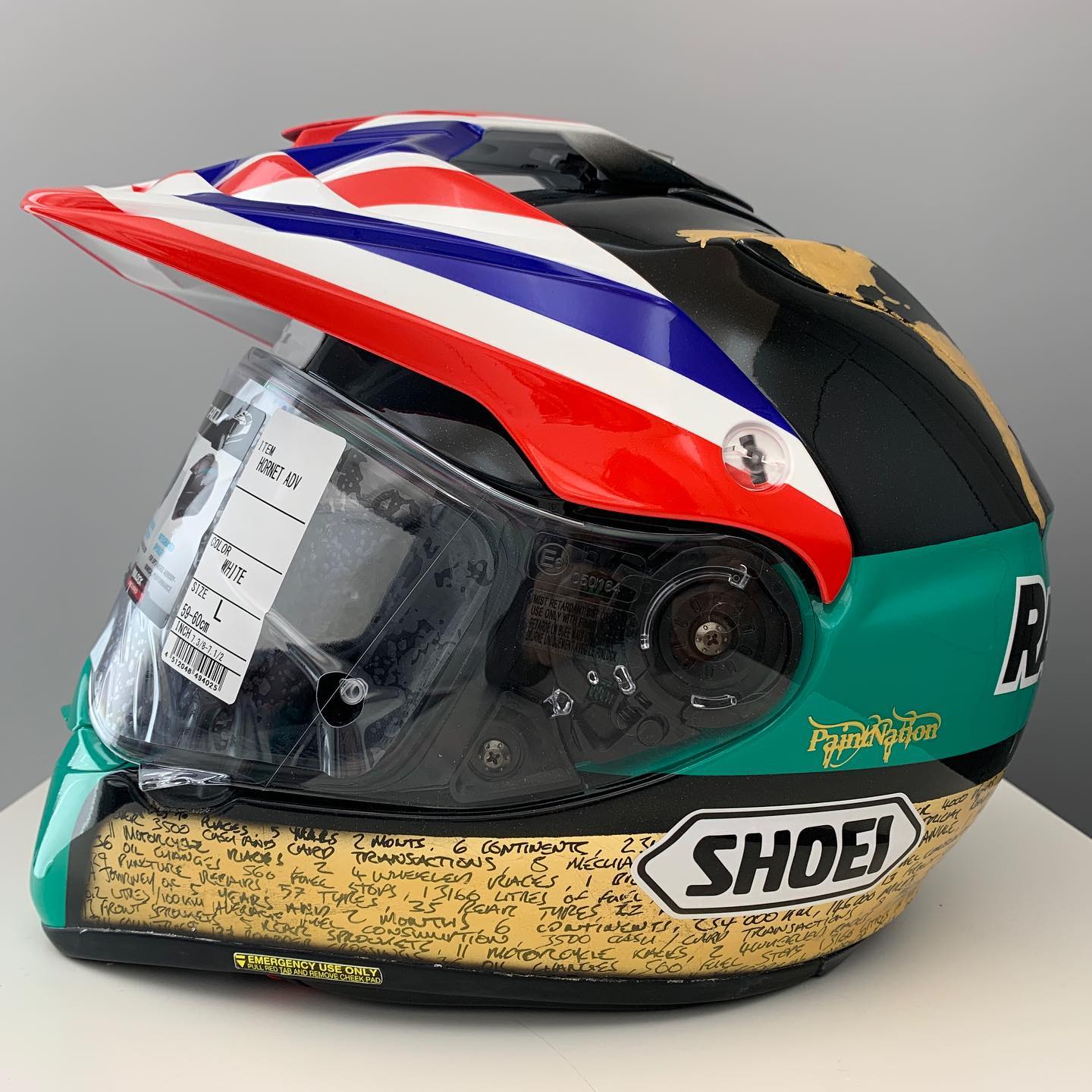 ? What do you think of this gold leaf Shoei Hornet ADV presented 