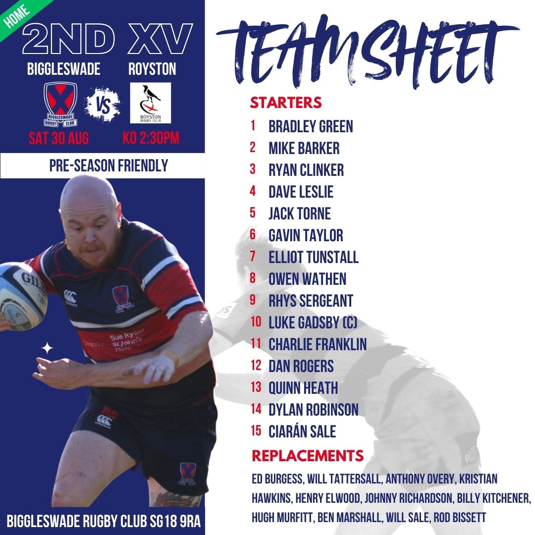 🏉 TEAMSHEET Here's how the... - Biggleswade Rugby Club | Facebook