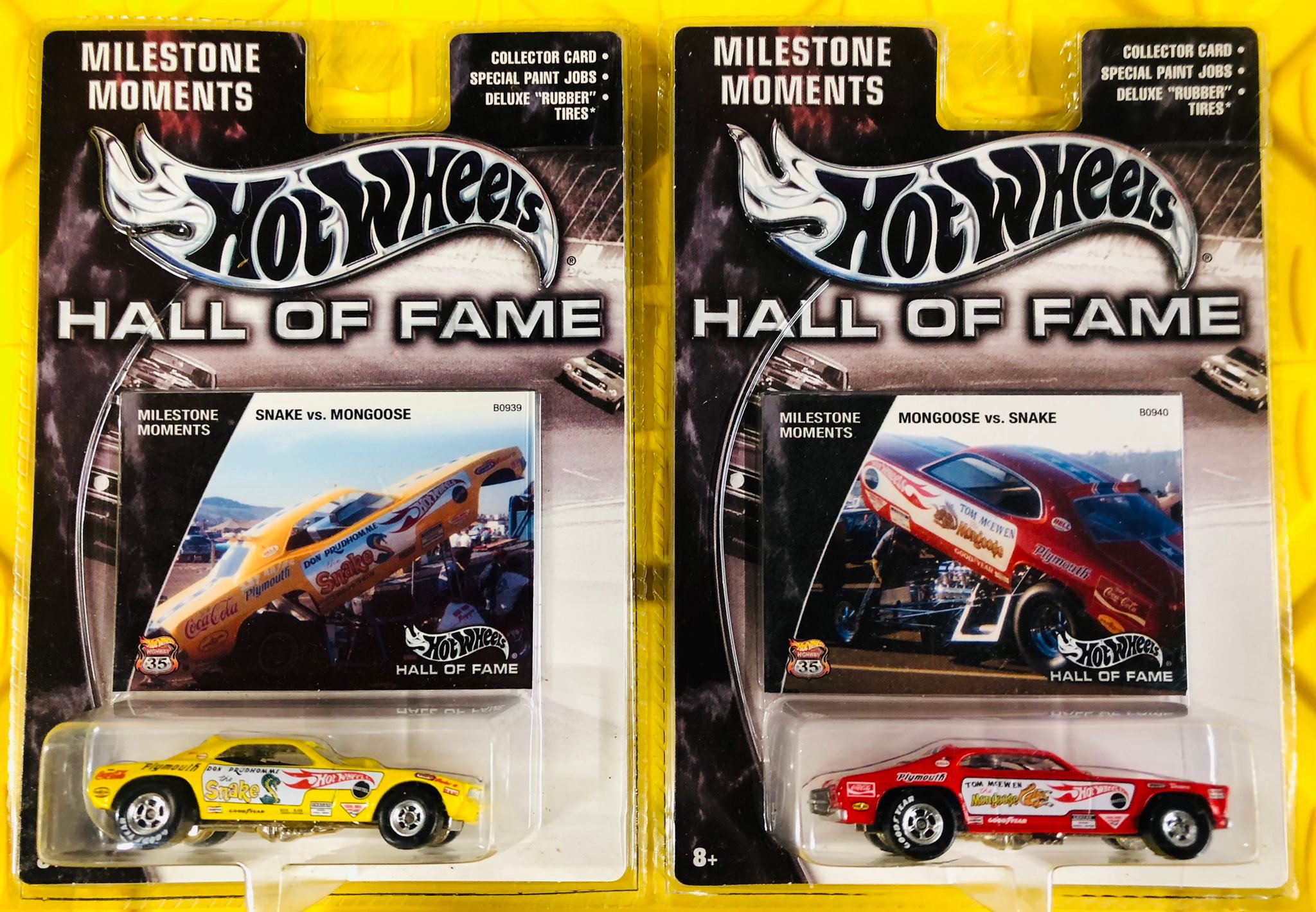Hot Wheels Hall of Fame Snake and Mongoose cars for sale