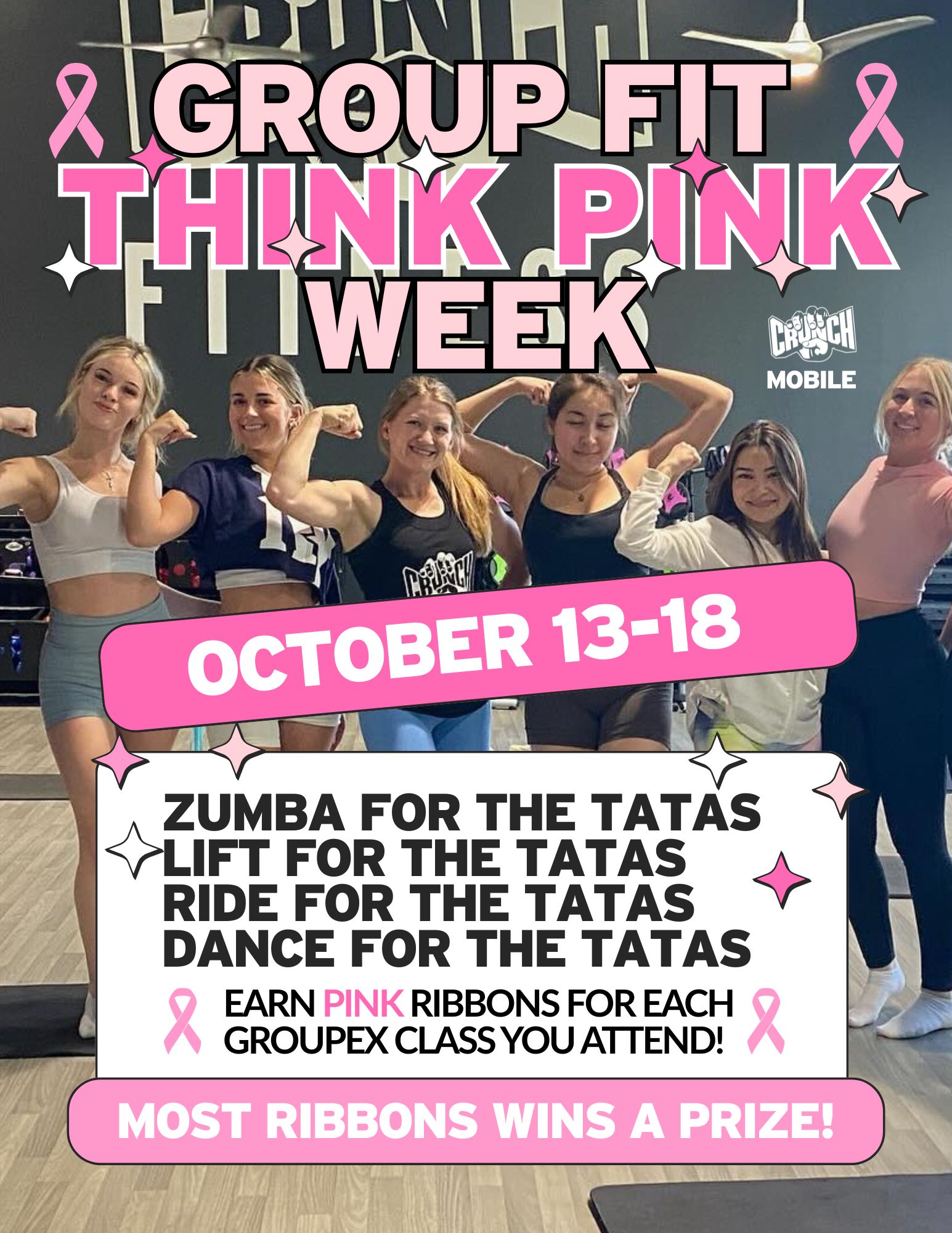 Crunch Fitness - 🎀🎀🎀 Next week is Think Pink Week in group... | Facebook