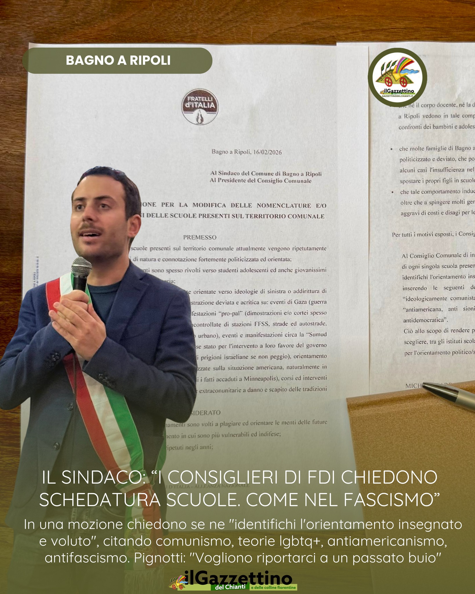 Il - 🏫📑 Bagno a Ripoli, il sindaco: “I consiglieri di FdI chiedono la ...