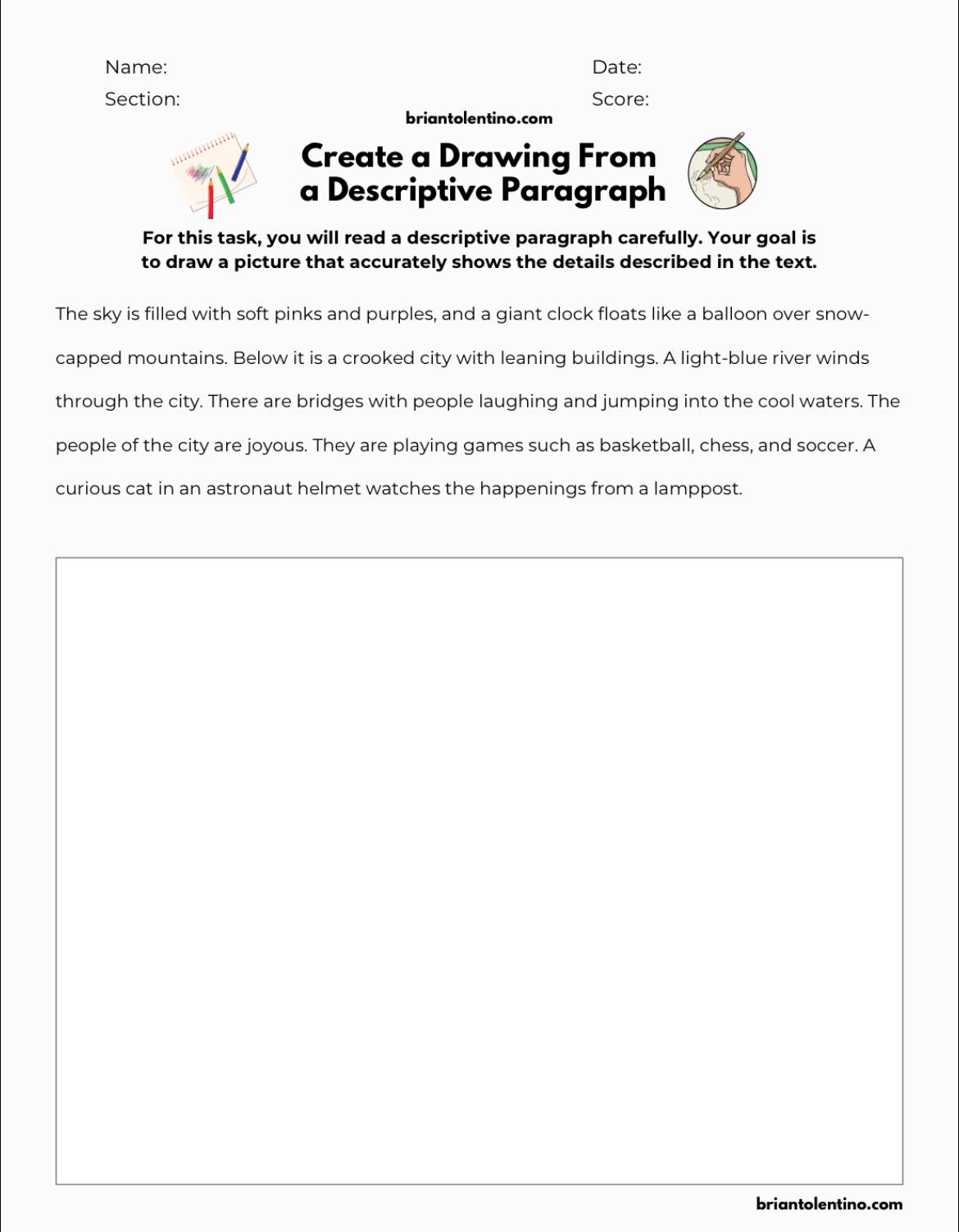 Create a Drawing from a Descriptive... - Tolentino Teaching | Facebook