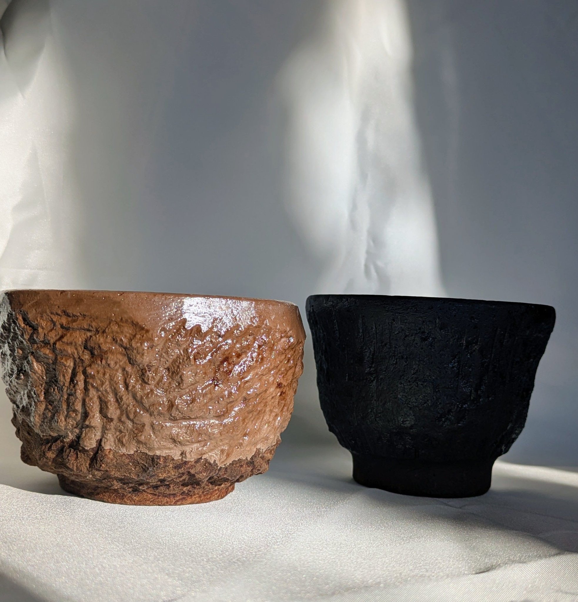 石彫茶碗、倉田辰彦作
