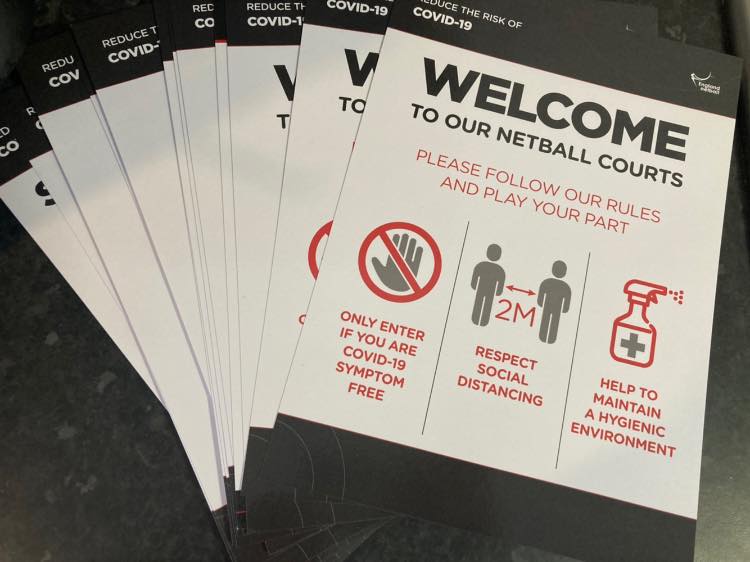 The laminated signage has arrived... - Netball in Northants