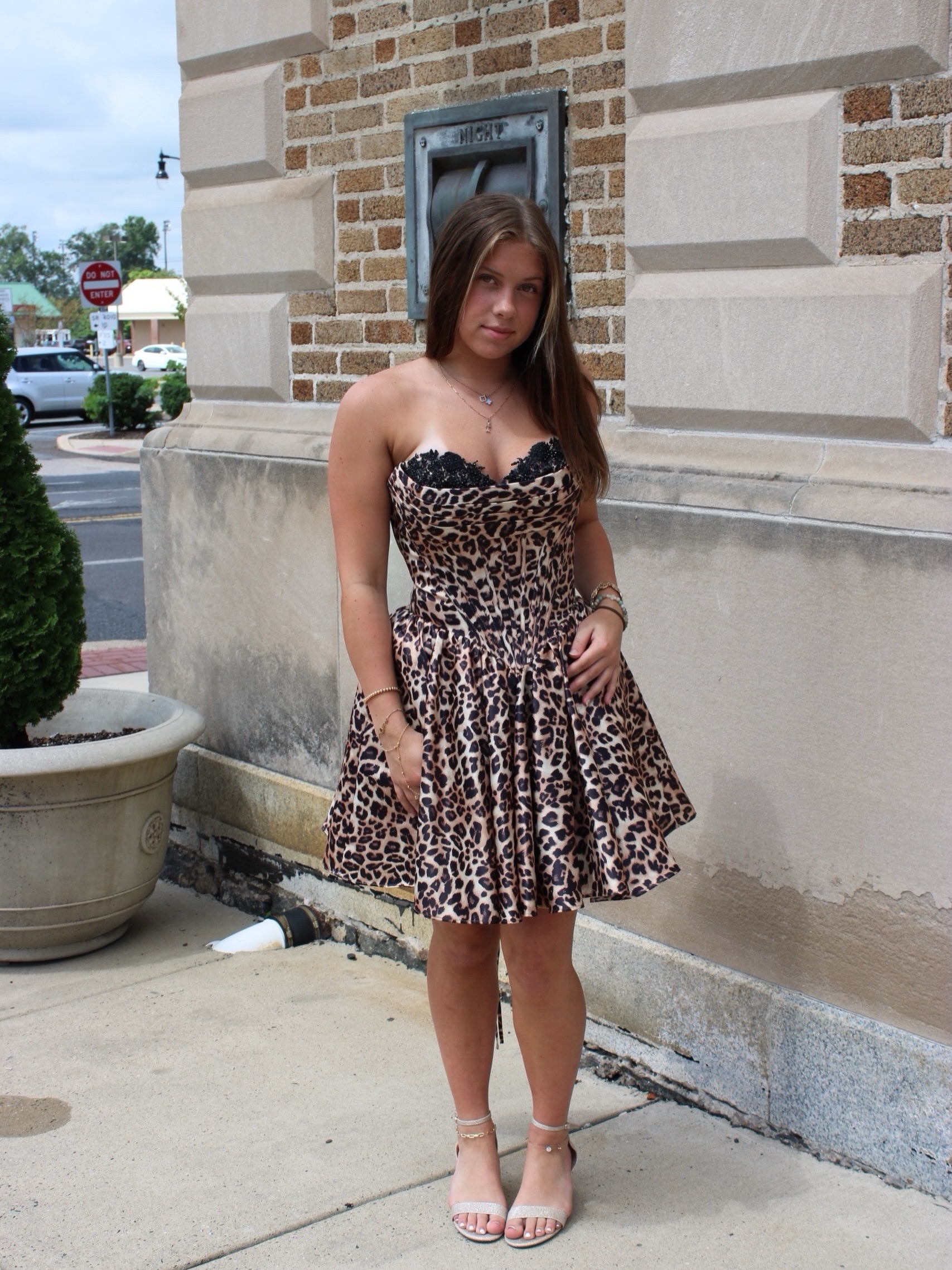 cheetah print dress for homecoming 🐆 A little wild ✨🖤 This leopard features a flattering sweetheart neckline accented with delicate black lace, a defined basque waist, and a full skirt that gives it Chinese Culture Clothing