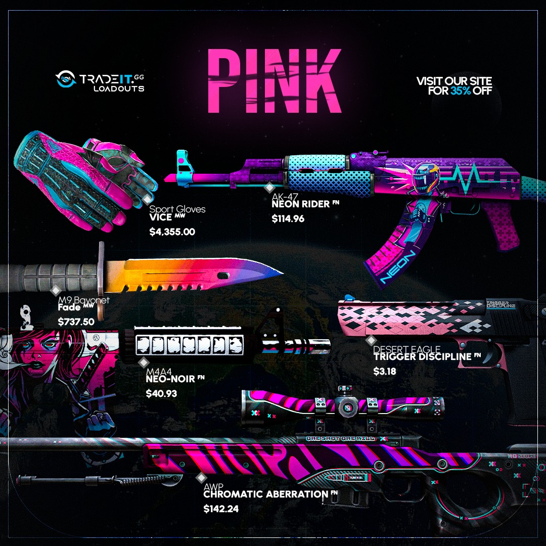 TradeIt.gg - Pink loadout! what color/shade should we do...