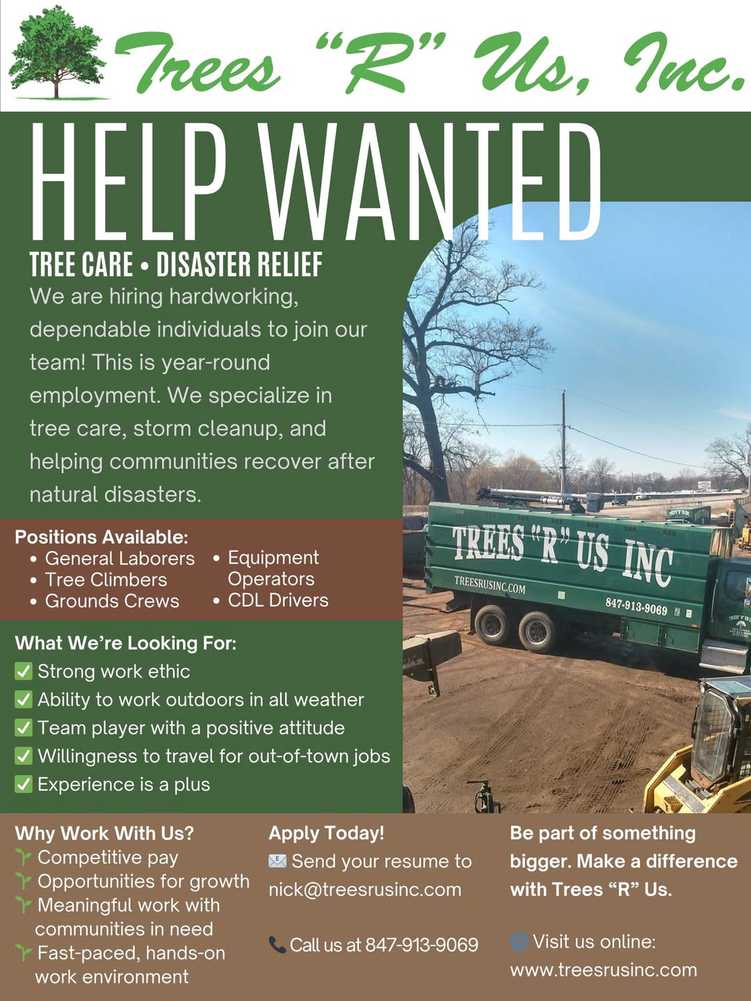 Trees R Us, Inc - 🚨 WE'RE HIRING Year-Round Workers! 🚨... | Facebook