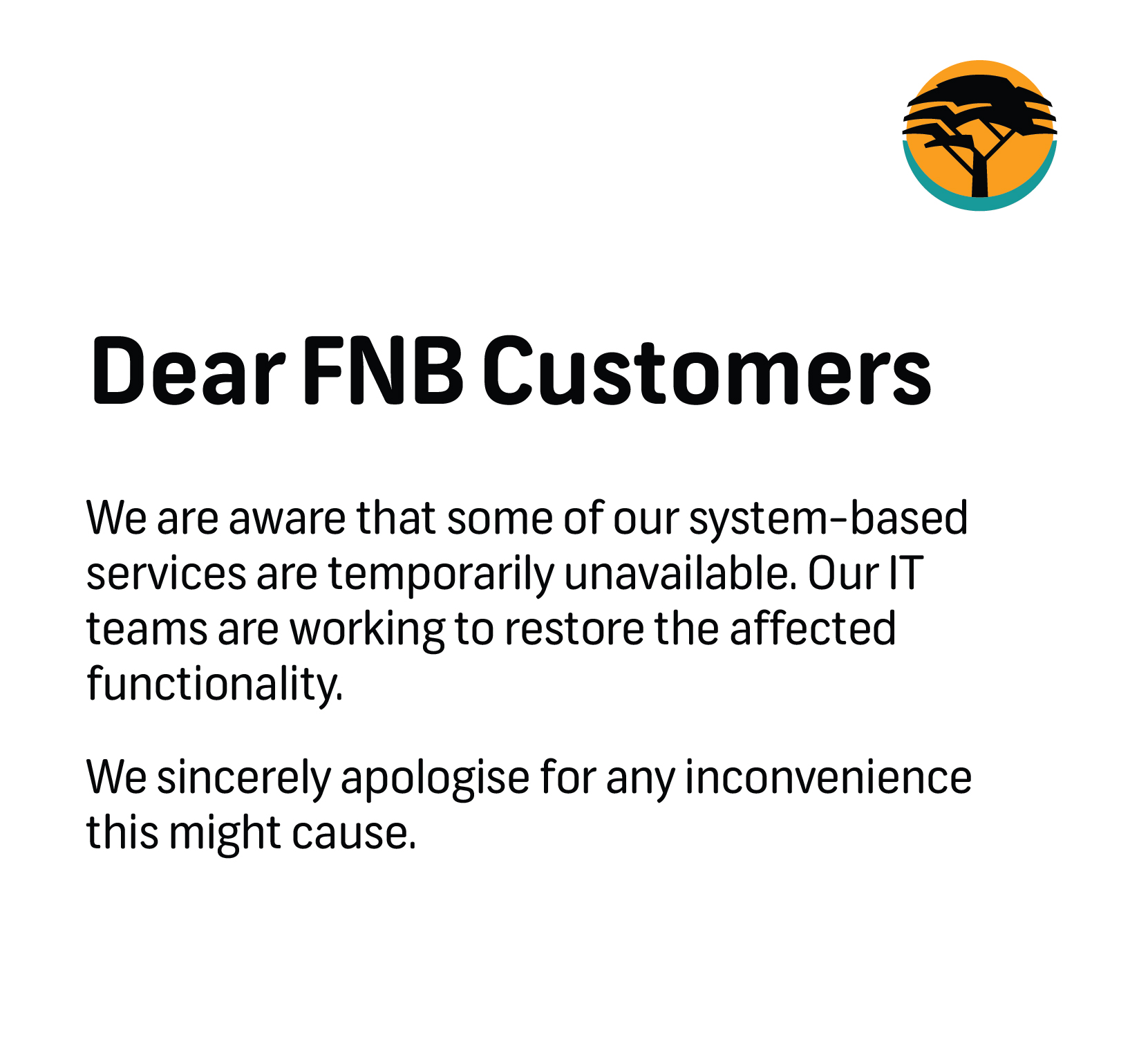 FNB Eswatini - Dear FNB customers, please be notified of... | Facebook