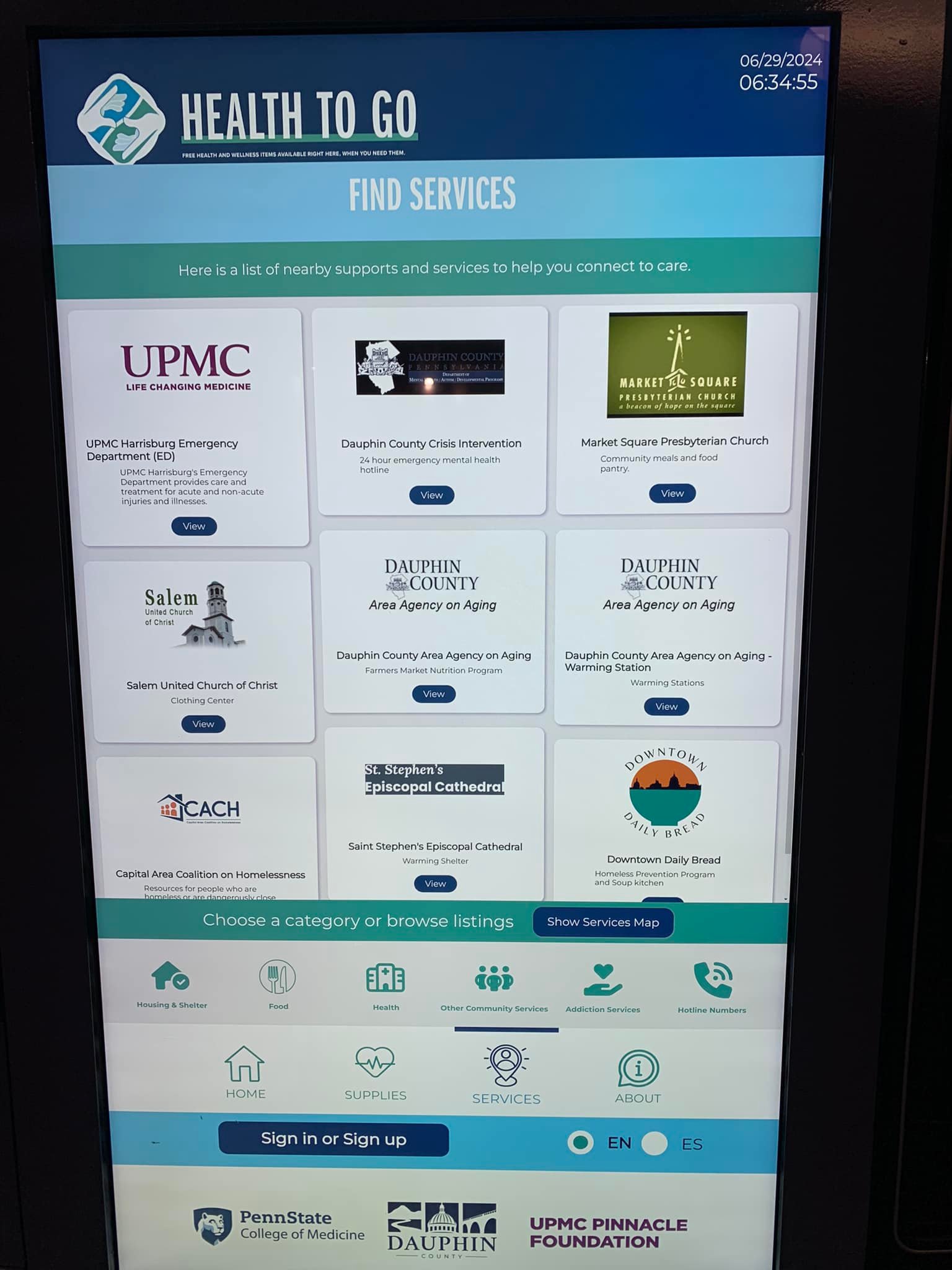 Free self-serve kiosks at Harrisburg hospital downtown