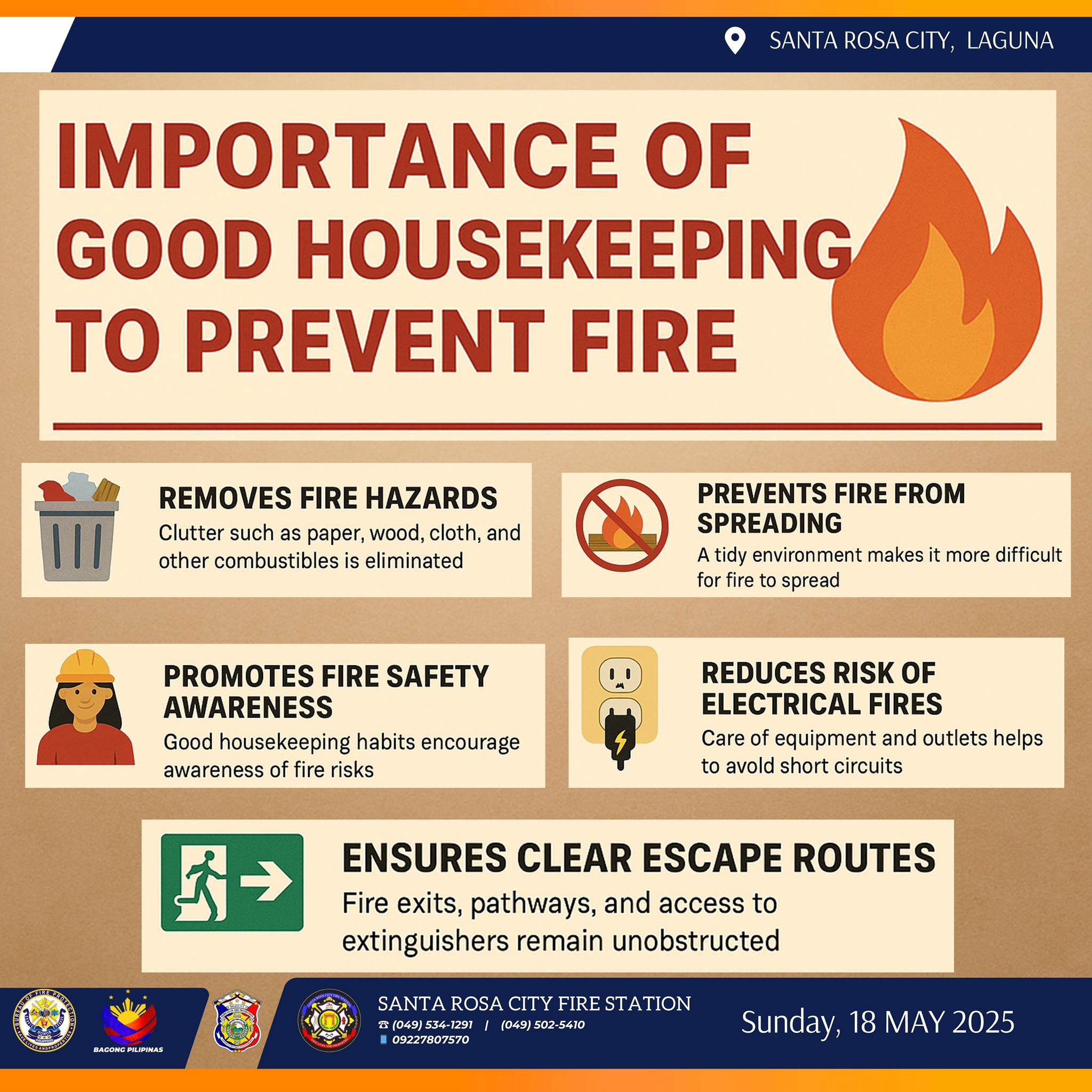 Bfp SantaRosa - 18 May 2025 | FIRE SAFETY TIPS 🔥 Prevent Fires Before ...