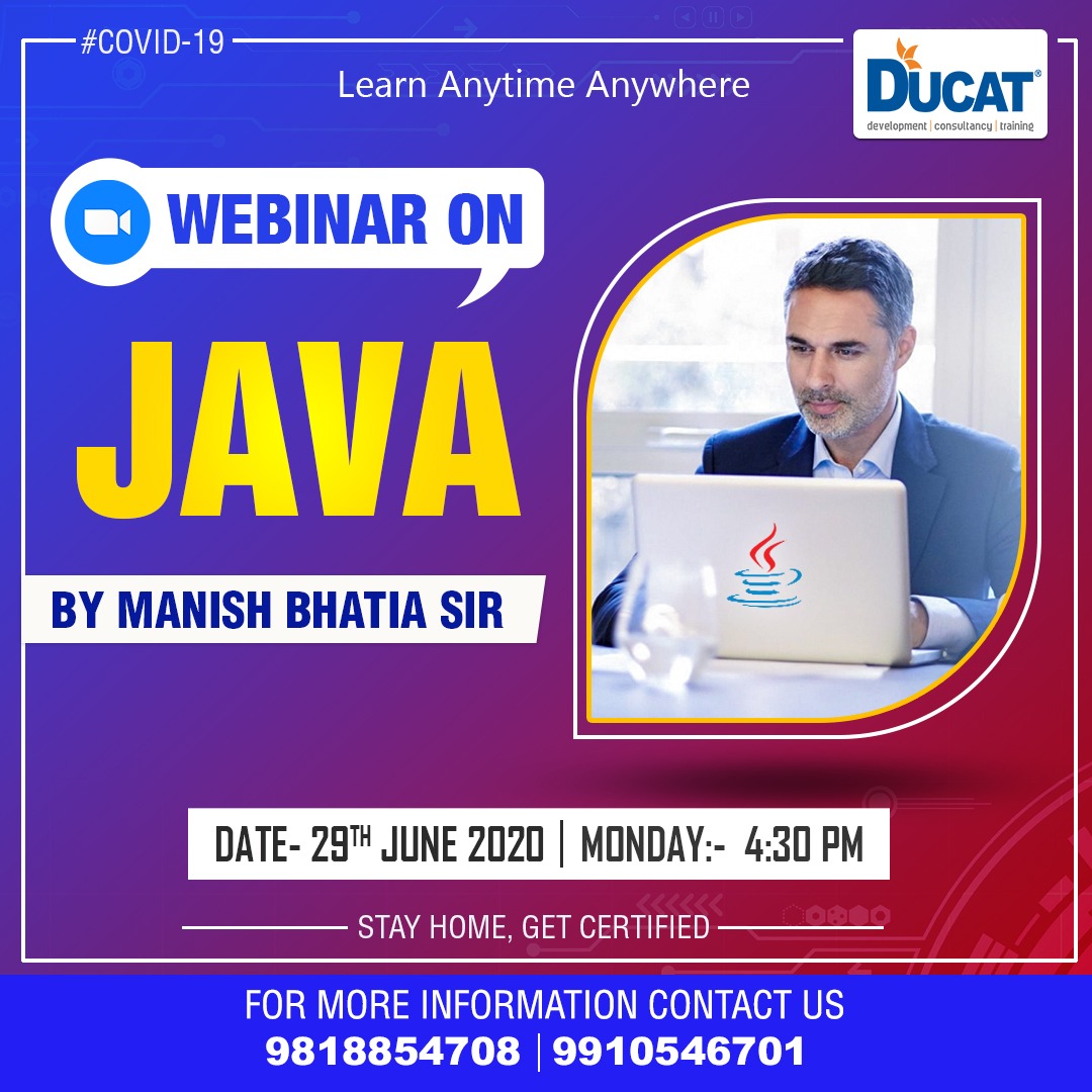 Ducat - Join One Day Webinar On " JAVA " By " MANISH... | Facebook