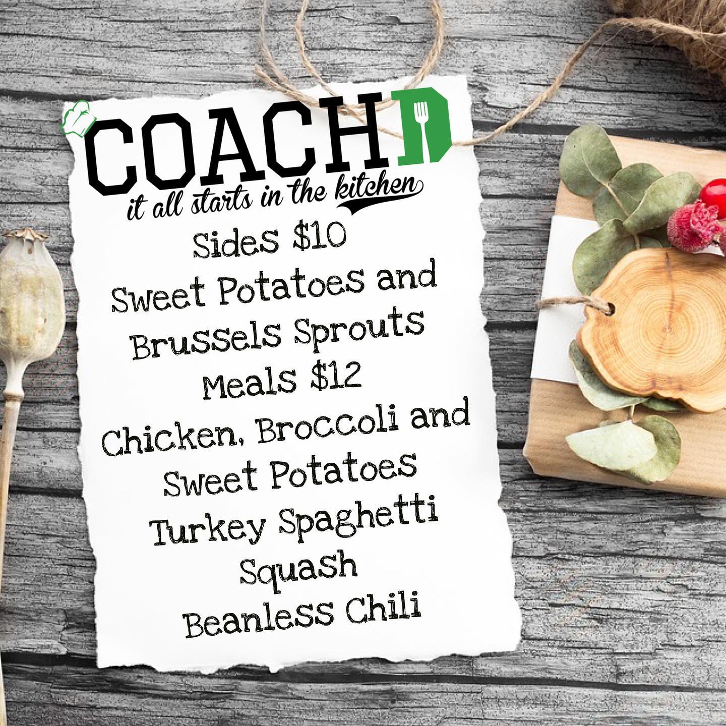 Menu is live! Place your orders by... - Coach D's Kitchen