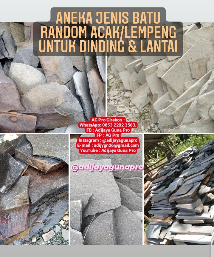 Beragam Jenis Batu Alam Random Acak/Lempeng Untuk Dinding Dan Lantai ...