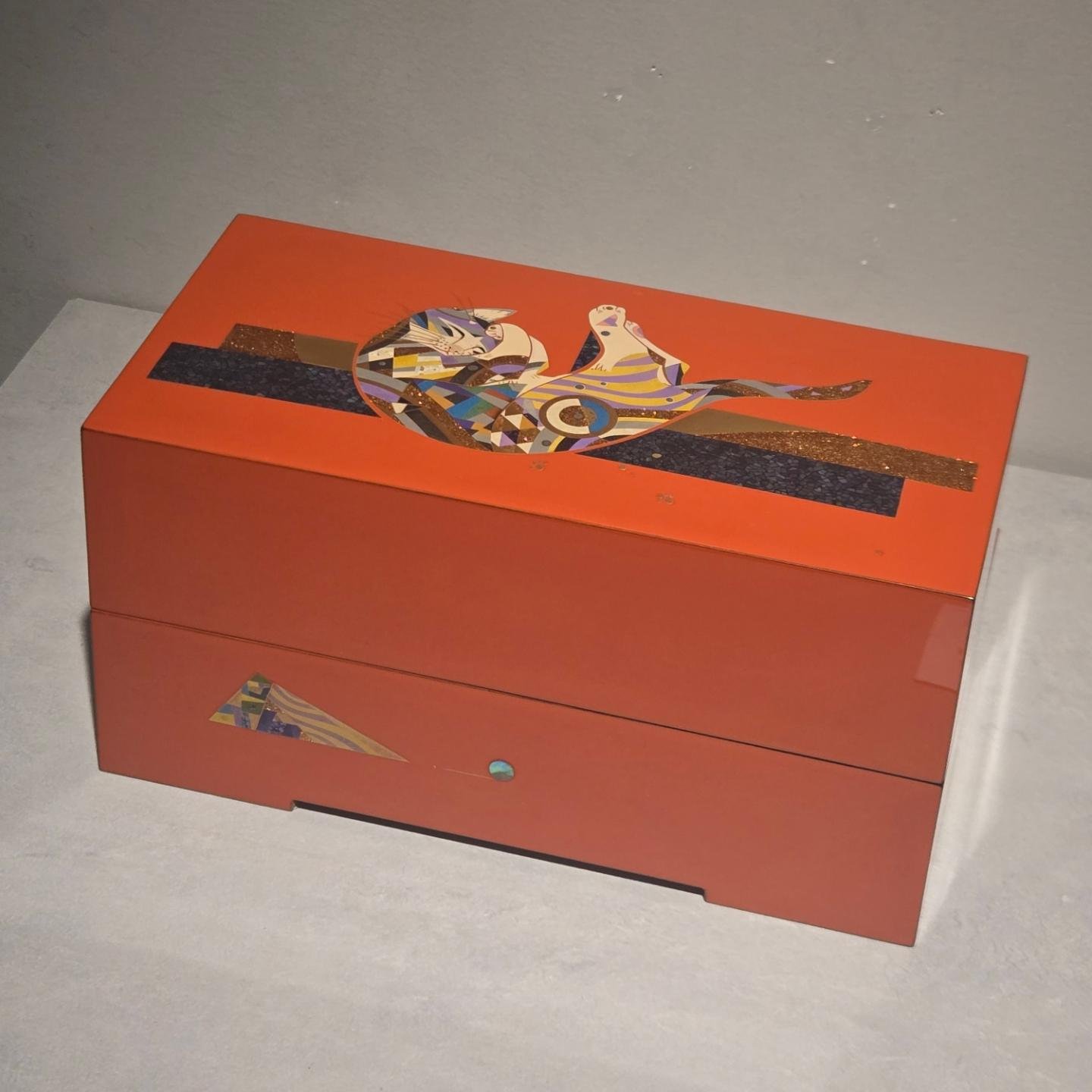 輪島塗 紫陽花蒔絵 硯箱 小式海夏子作、芥子蒔絵 漆芸額 田崎昭一郎作