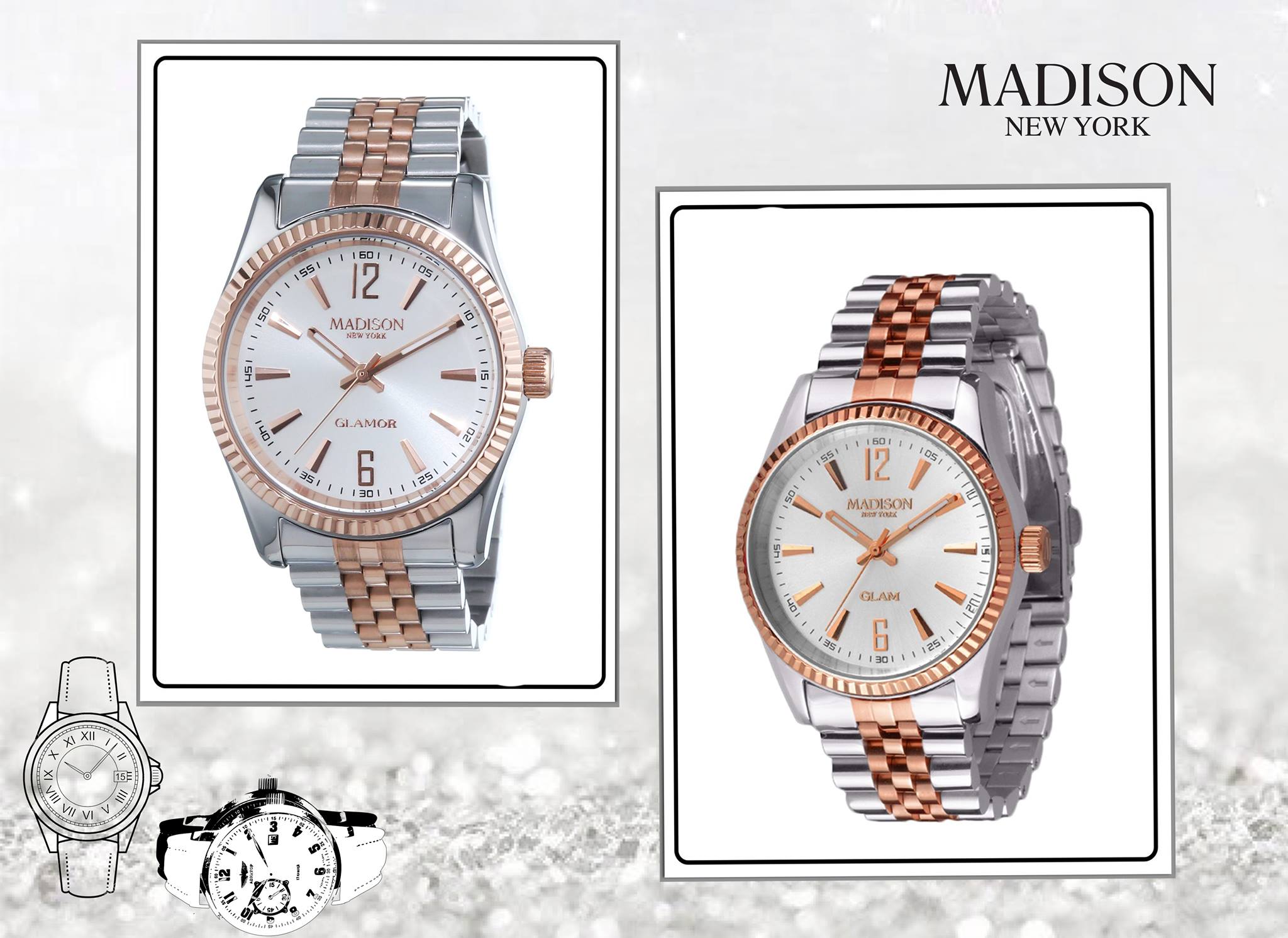 Lot De 2 Montres MADISON NEW YORK - Style Classique à Quartz - Occasion Peu Utilisé